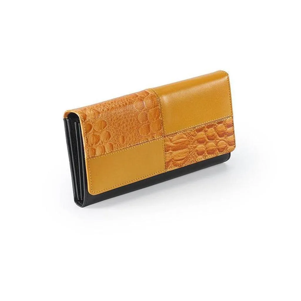 Swan Ladies Women | Leather Wallet for Women | 100% Genuine Leather | Color: Black, Blue, Brown, Tan, Green & Yellow