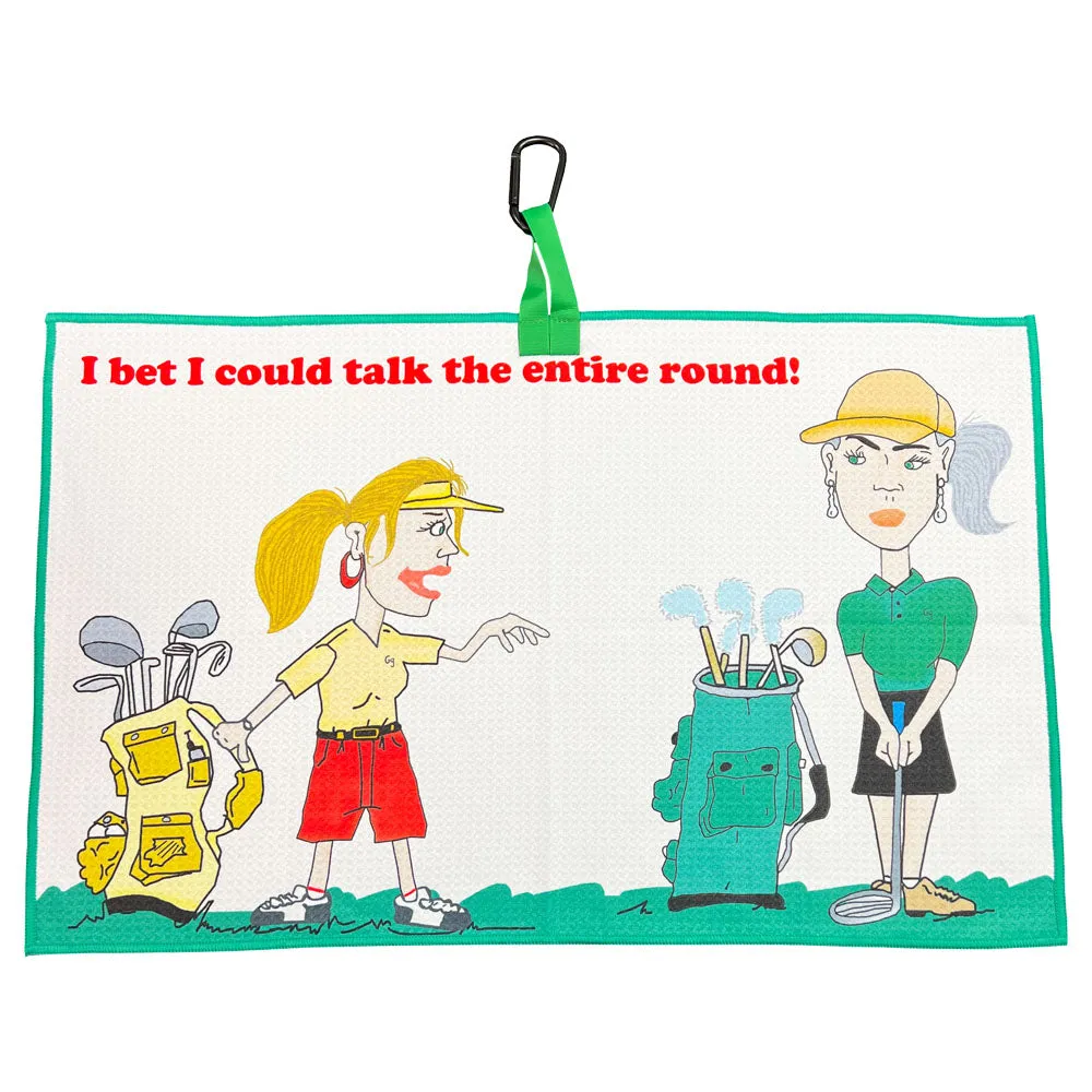 Talk The Entire Round Waffle Golf Towel