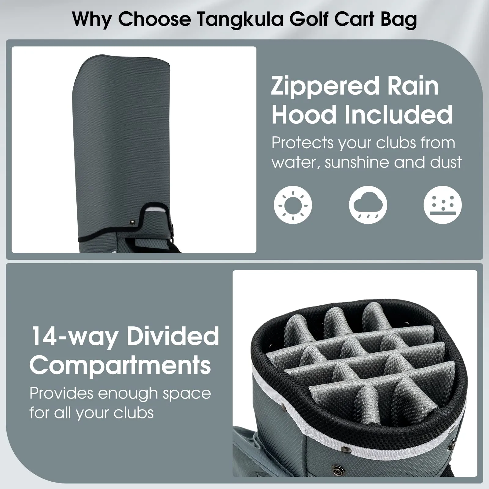 Tangkula Golf Cart Bag with 14 Dividers, Lightweight Golf Cart Bag