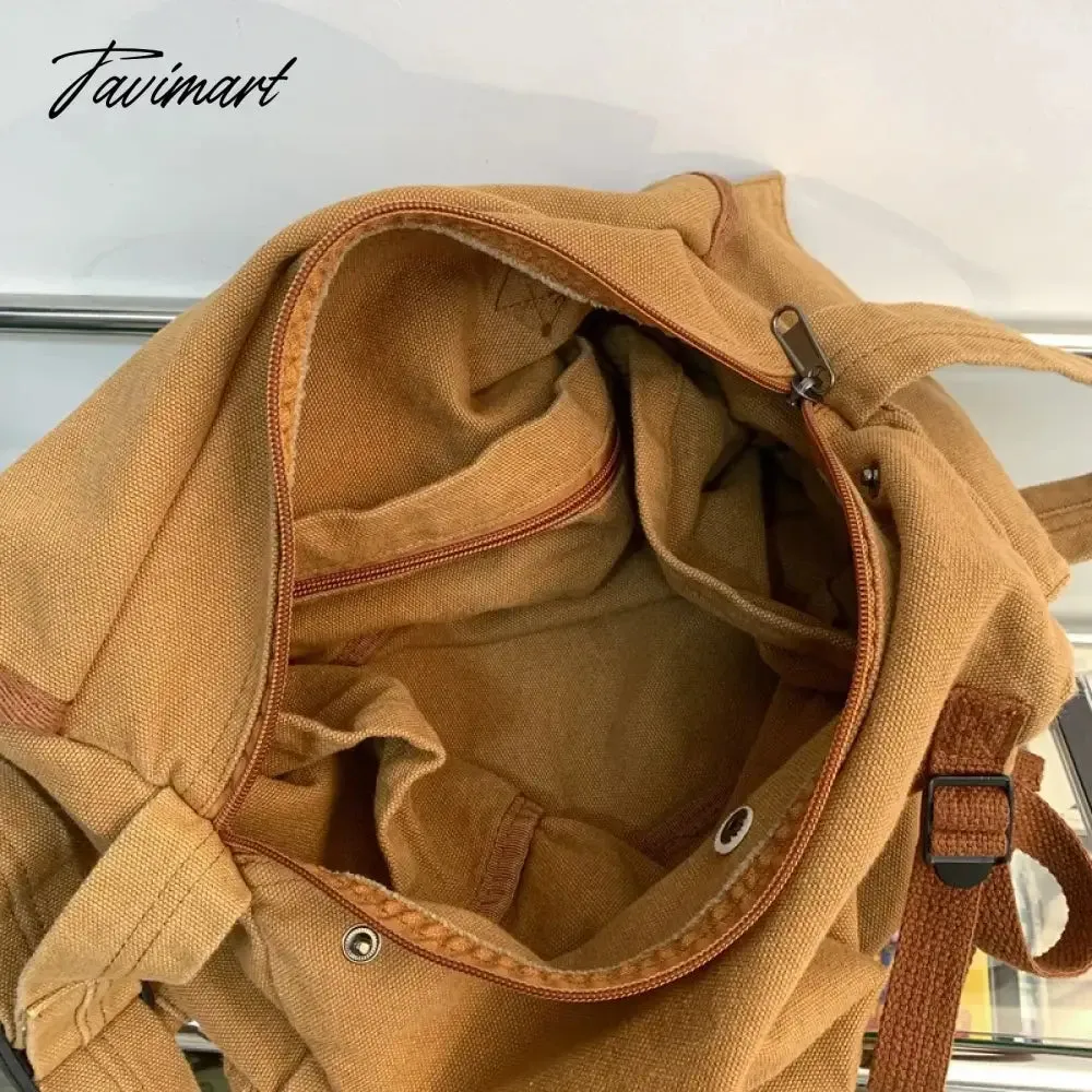 Tavimart Canvas bag student retro casual portable shoulder bag