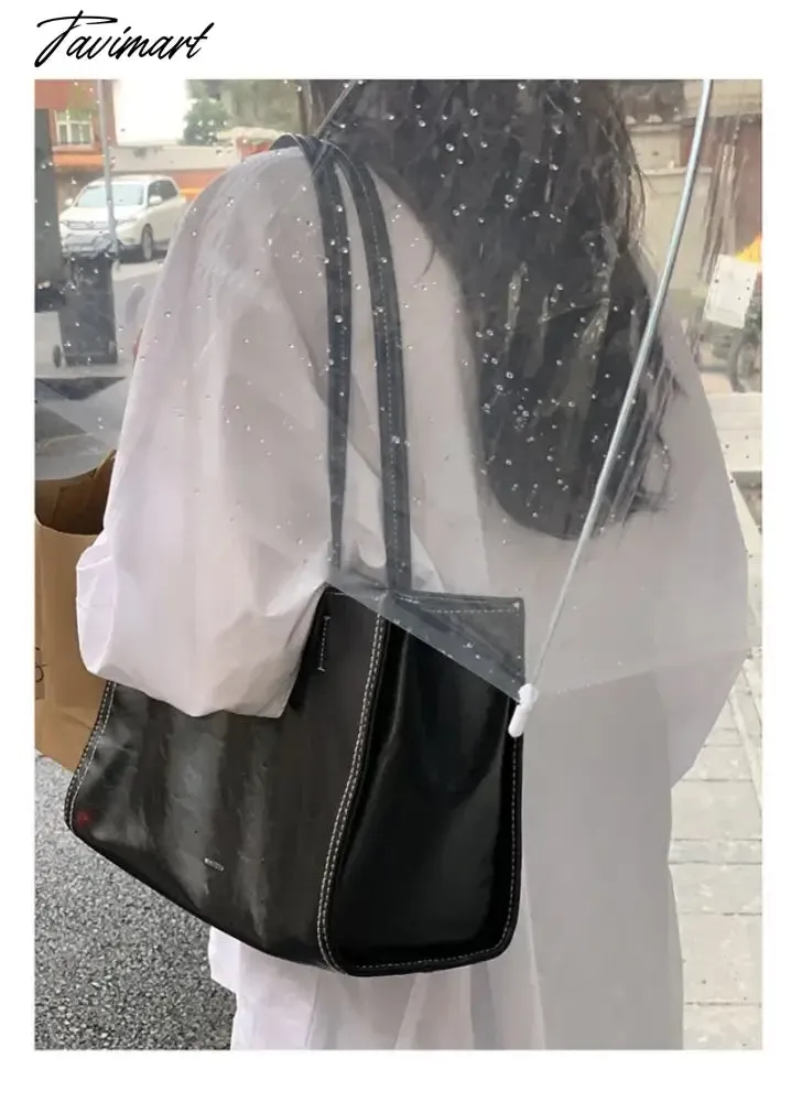 Tavimart Fashion Early Autumn Tote Bag Large Capacity One Shoulder Casual Women's Bag Commuter Bag