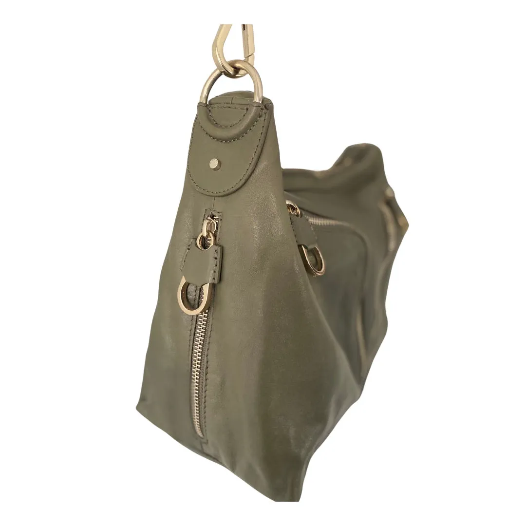 Ted Baker Dara Leather Shoulder Bag Khaki Green