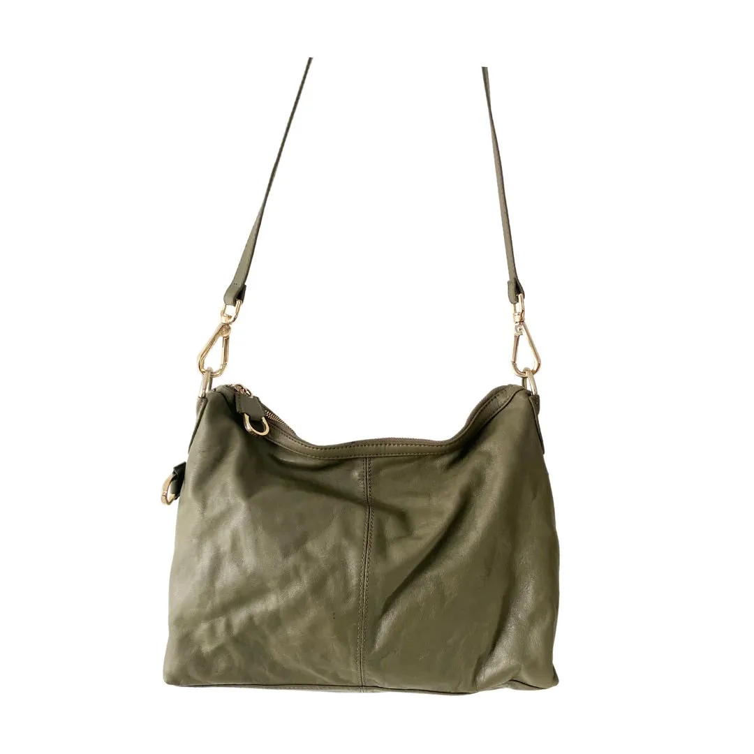 Ted Baker Dara Leather Shoulder Bag Khaki Green