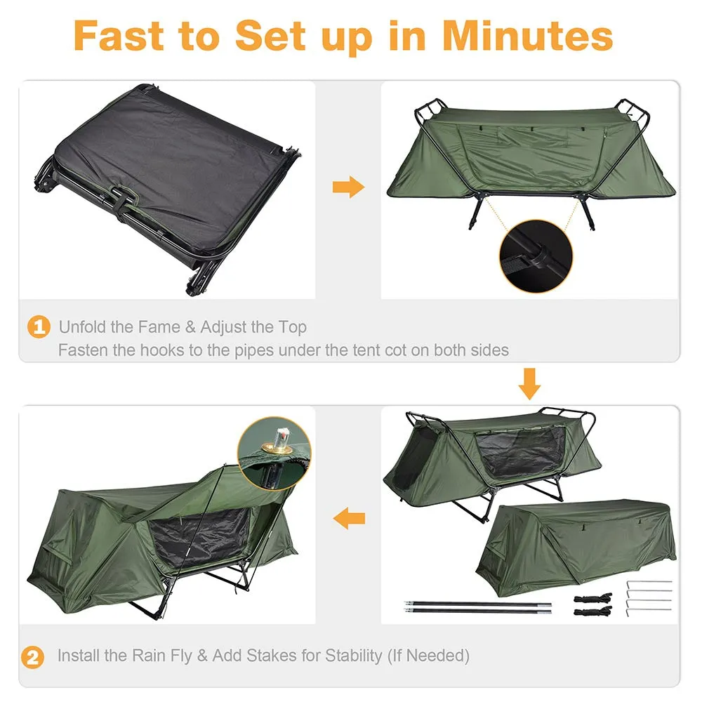 TheLAShop One Person Camping Cot Tent Waterproof RainFly