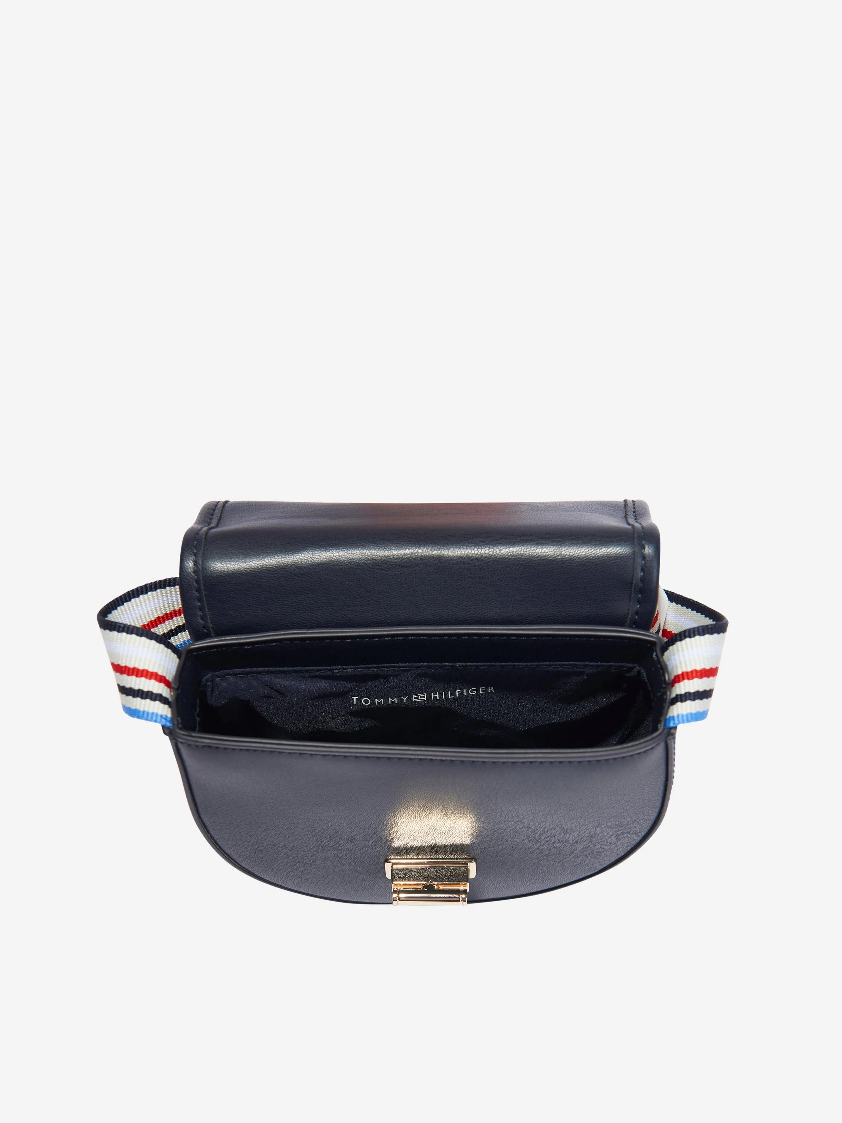 Tommy Hilfiger Girls Track Club Turnlock Crossbody Bag in Navy