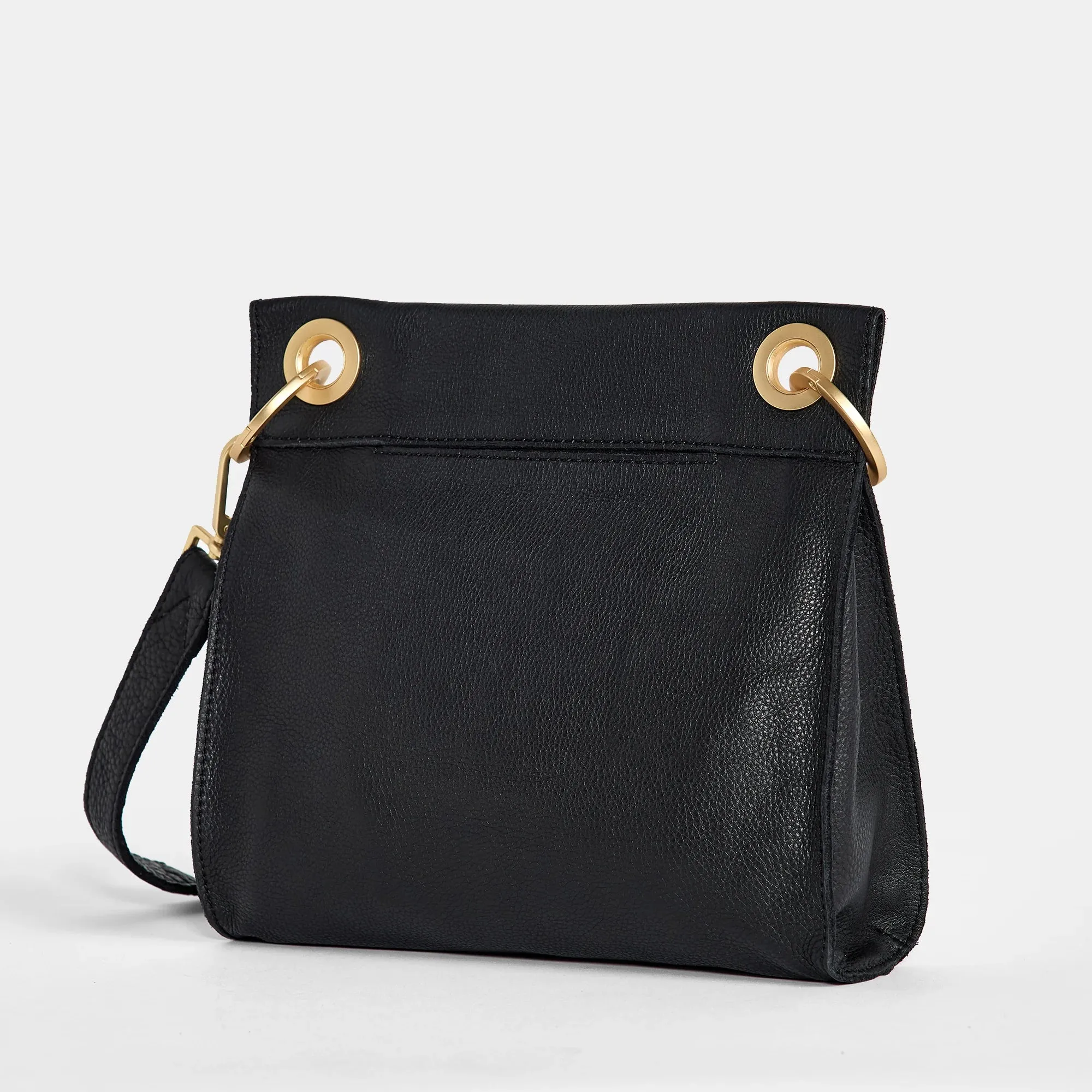 Tony Medium Leather Crossbody Bag - Black