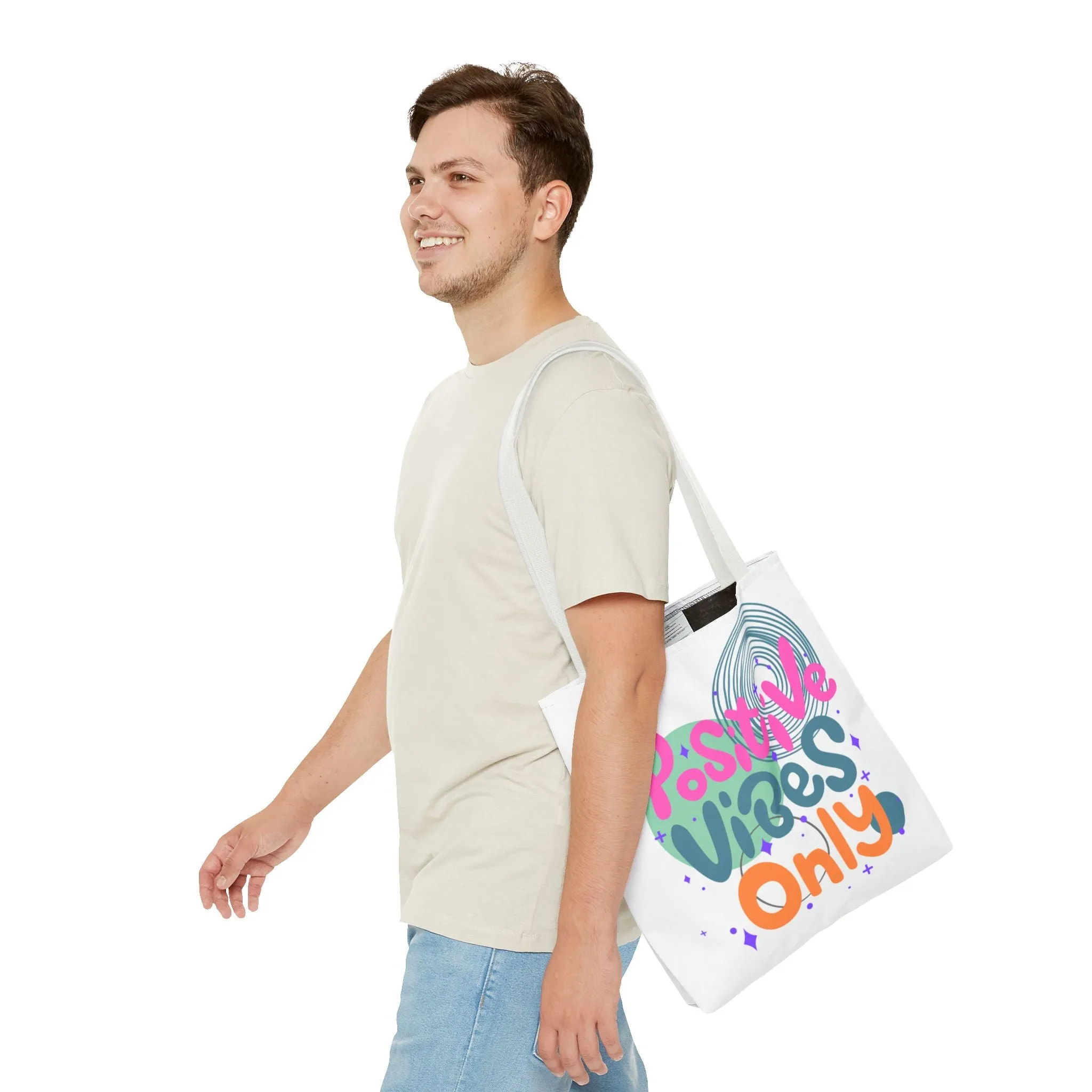 Tote Bag - Positive Vibes Only Whimsical Abstract Design