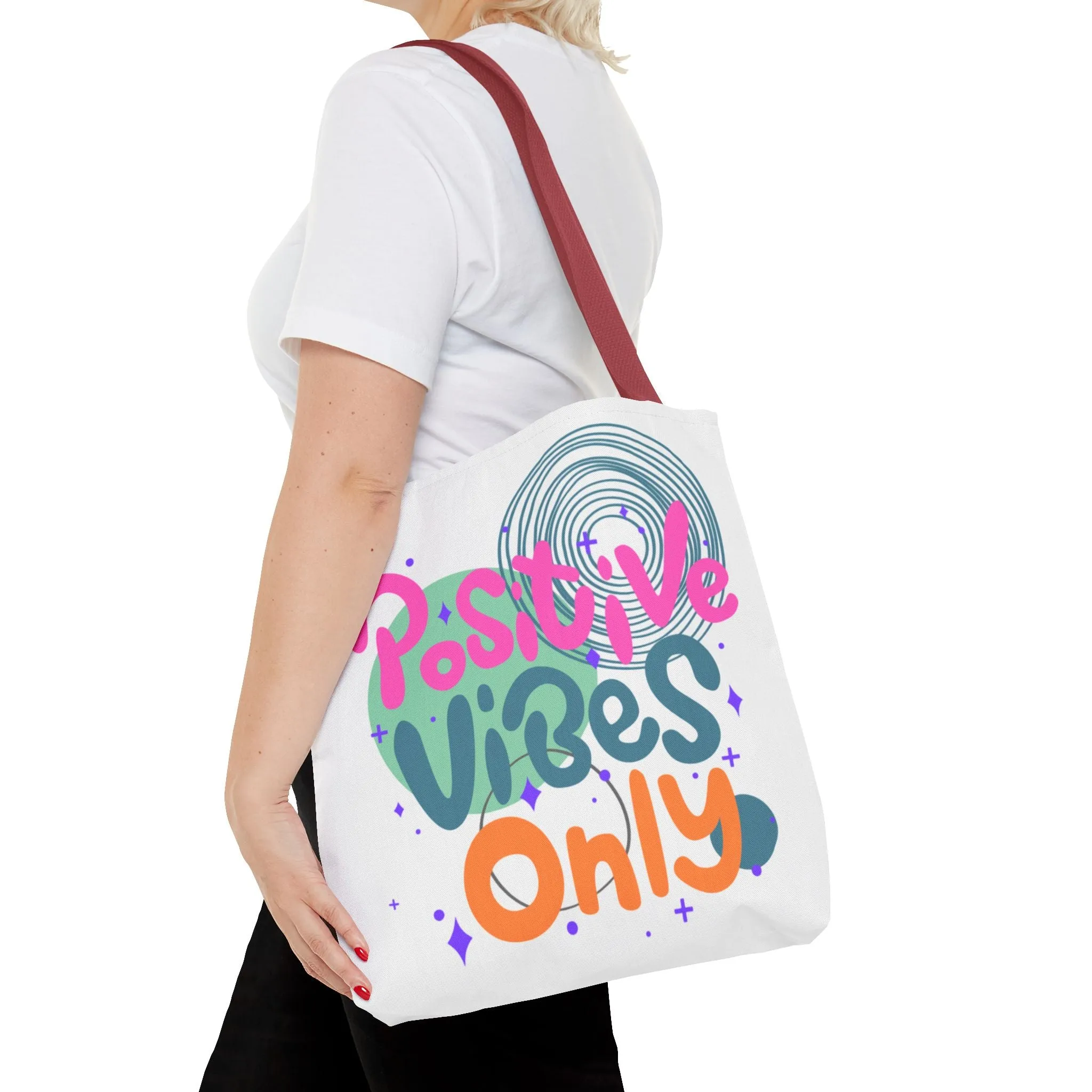 Tote Bag - Positive Vibes Only Whimsical Abstract Design