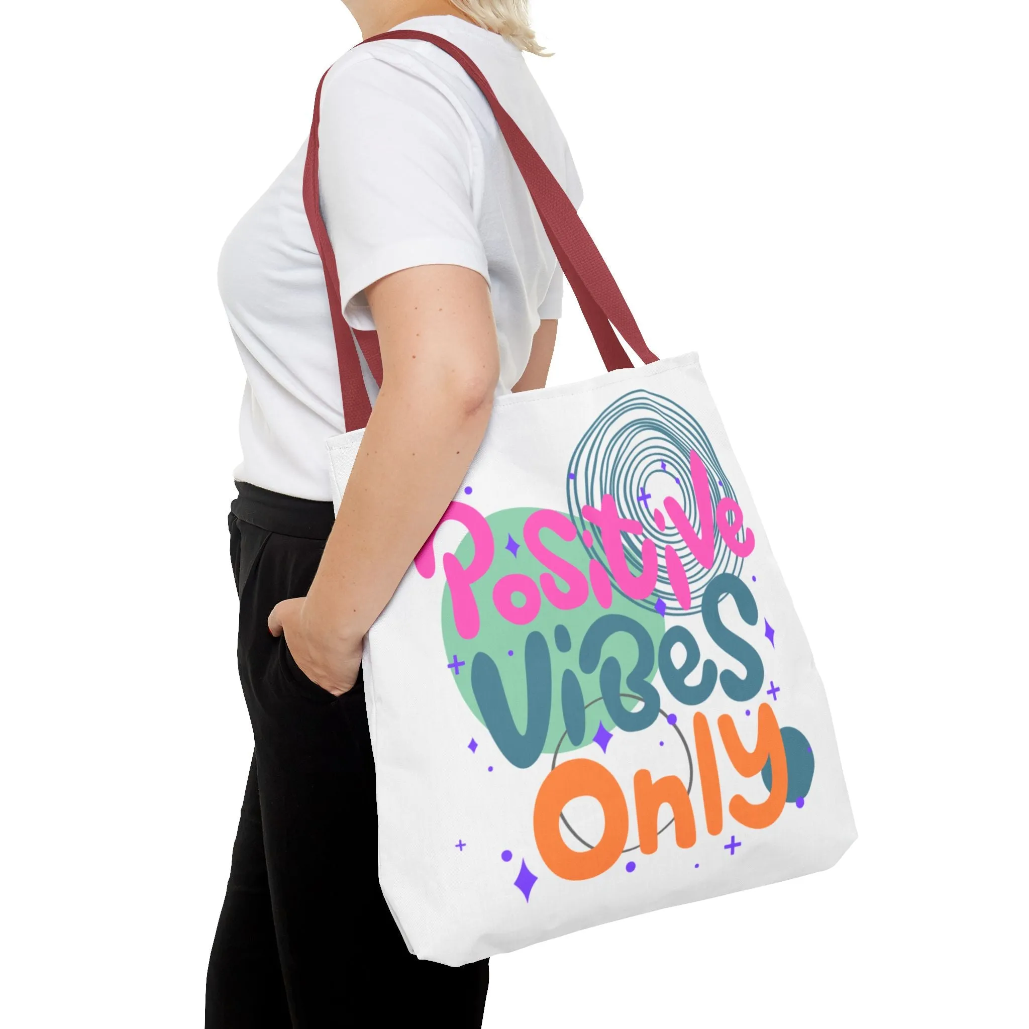 Tote Bag - Positive Vibes Only Whimsical Abstract Design