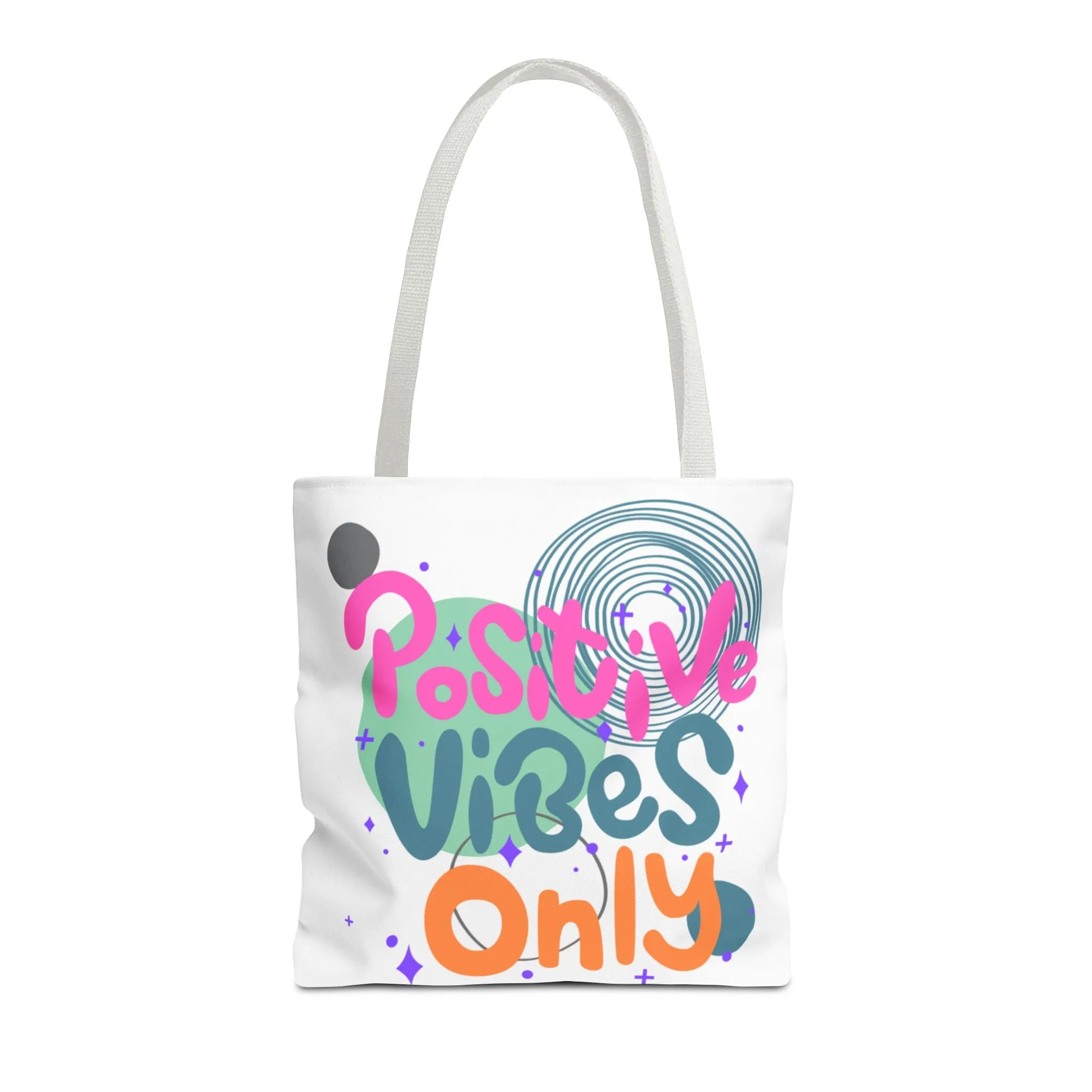 Tote Bag - Positive Vibes Only Whimsical Abstract Design