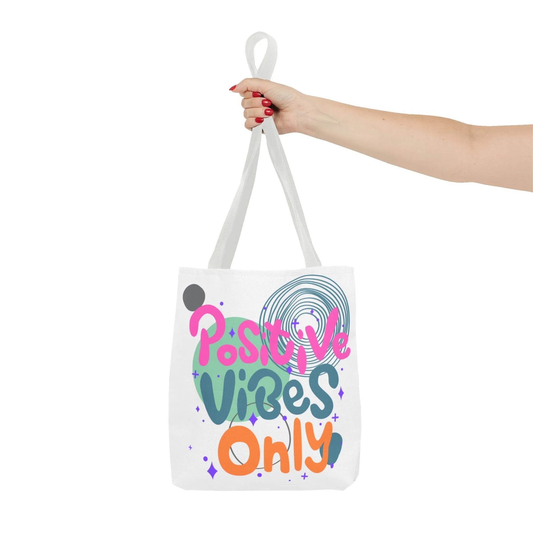 Tote Bag - Positive Vibes Only Whimsical Abstract Design