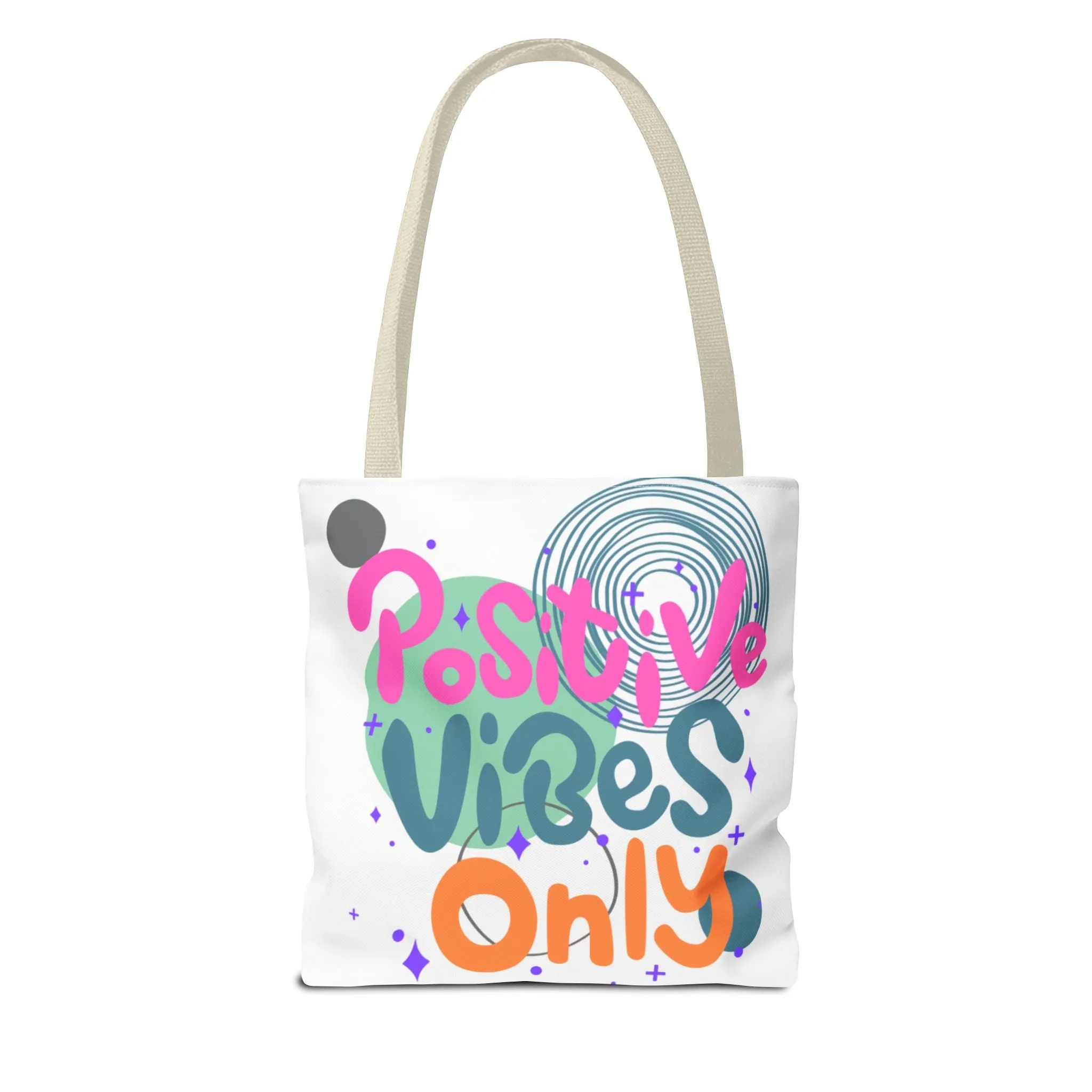 Tote Bag - Positive Vibes Only Whimsical Abstract Design