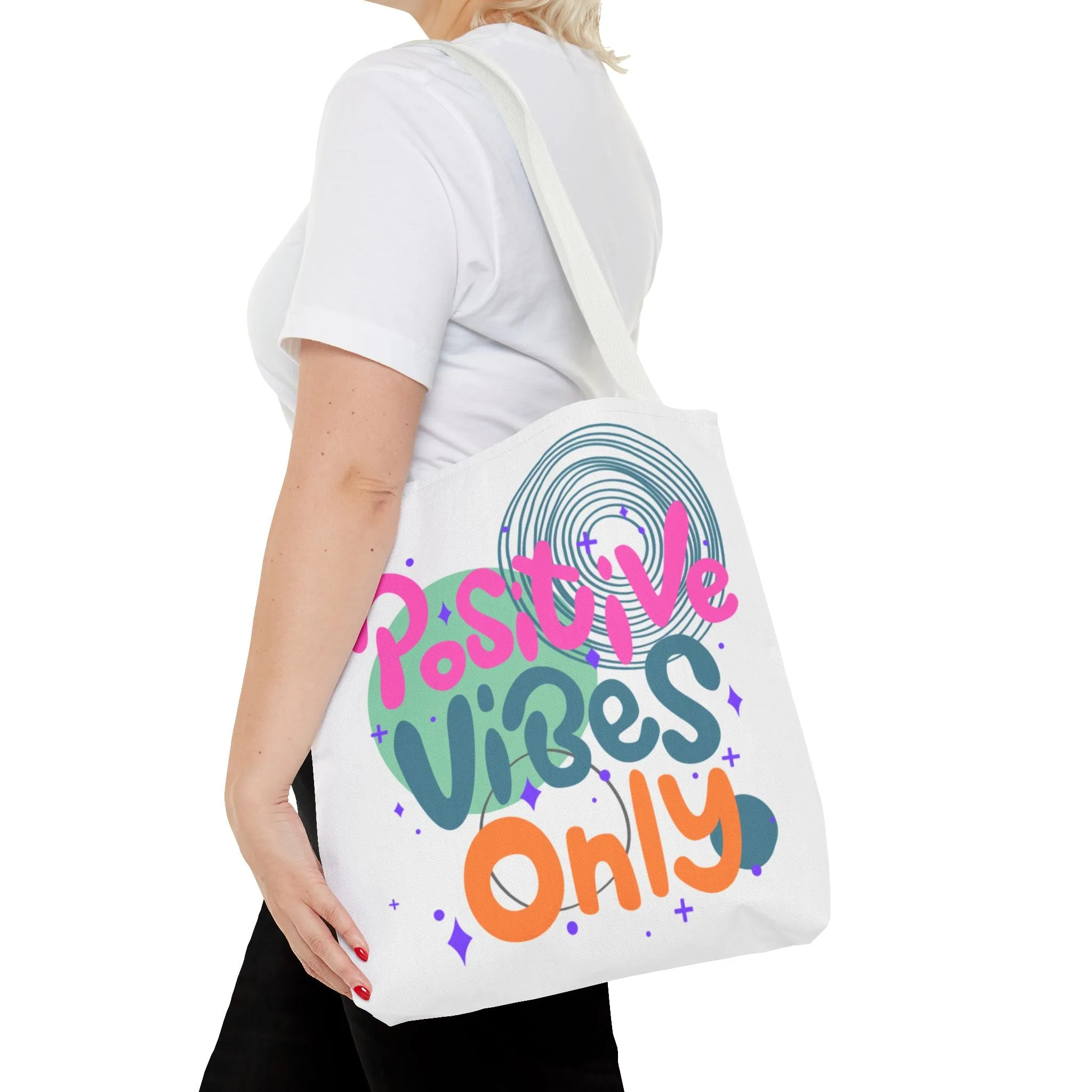 Tote Bag - Positive Vibes Only Whimsical Abstract Design