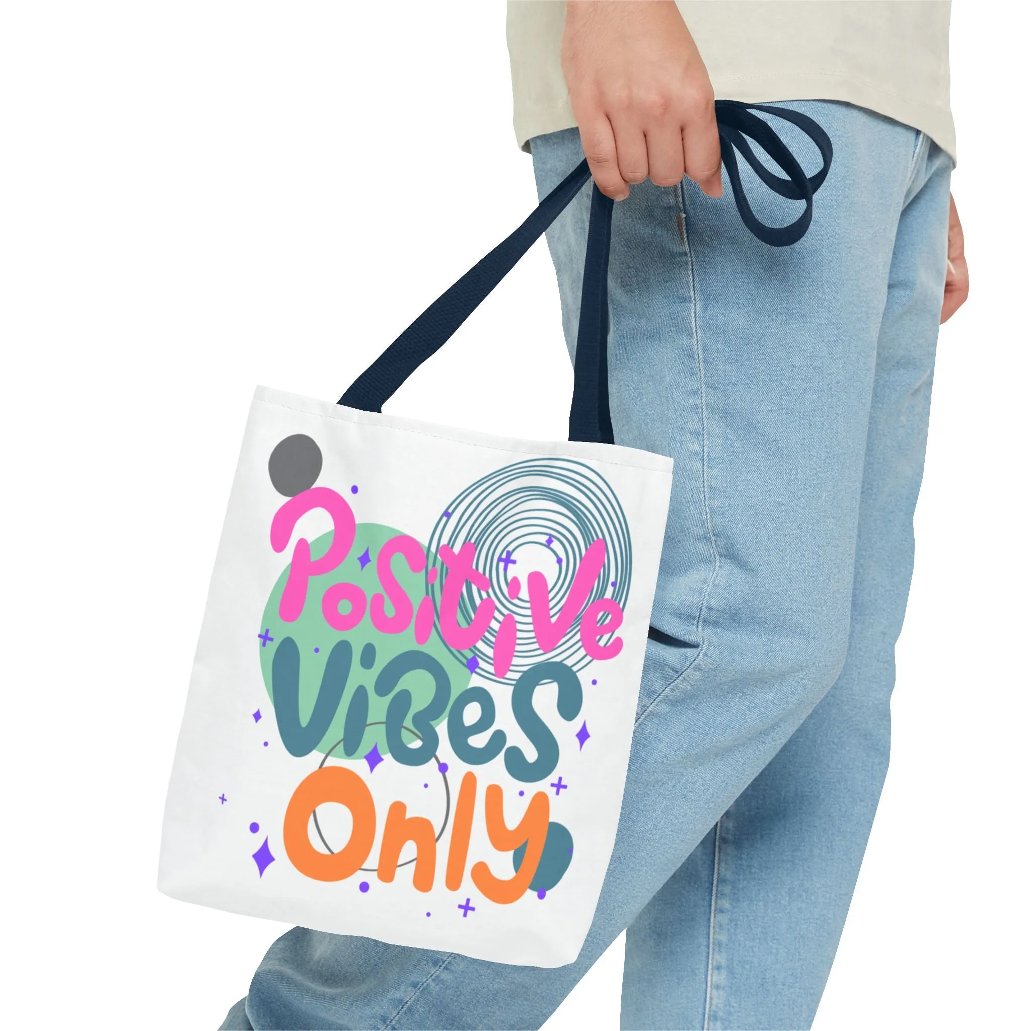 Tote Bag - Positive Vibes Only Whimsical Abstract Design