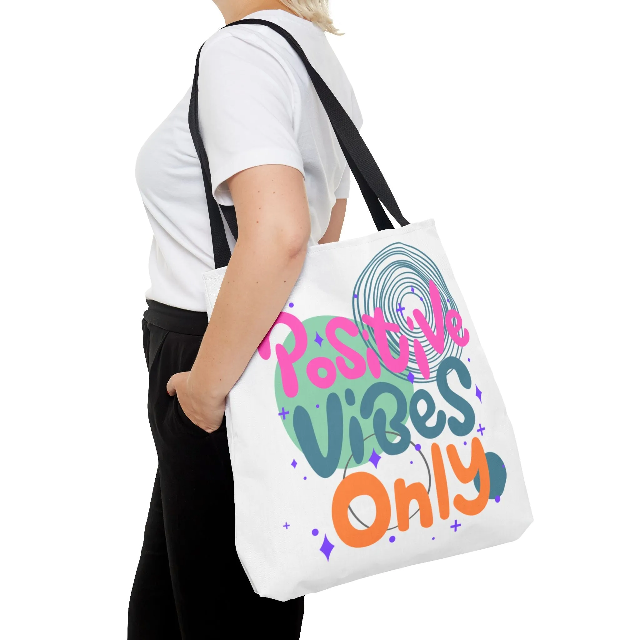 Tote Bag - Positive Vibes Only Whimsical Abstract Design