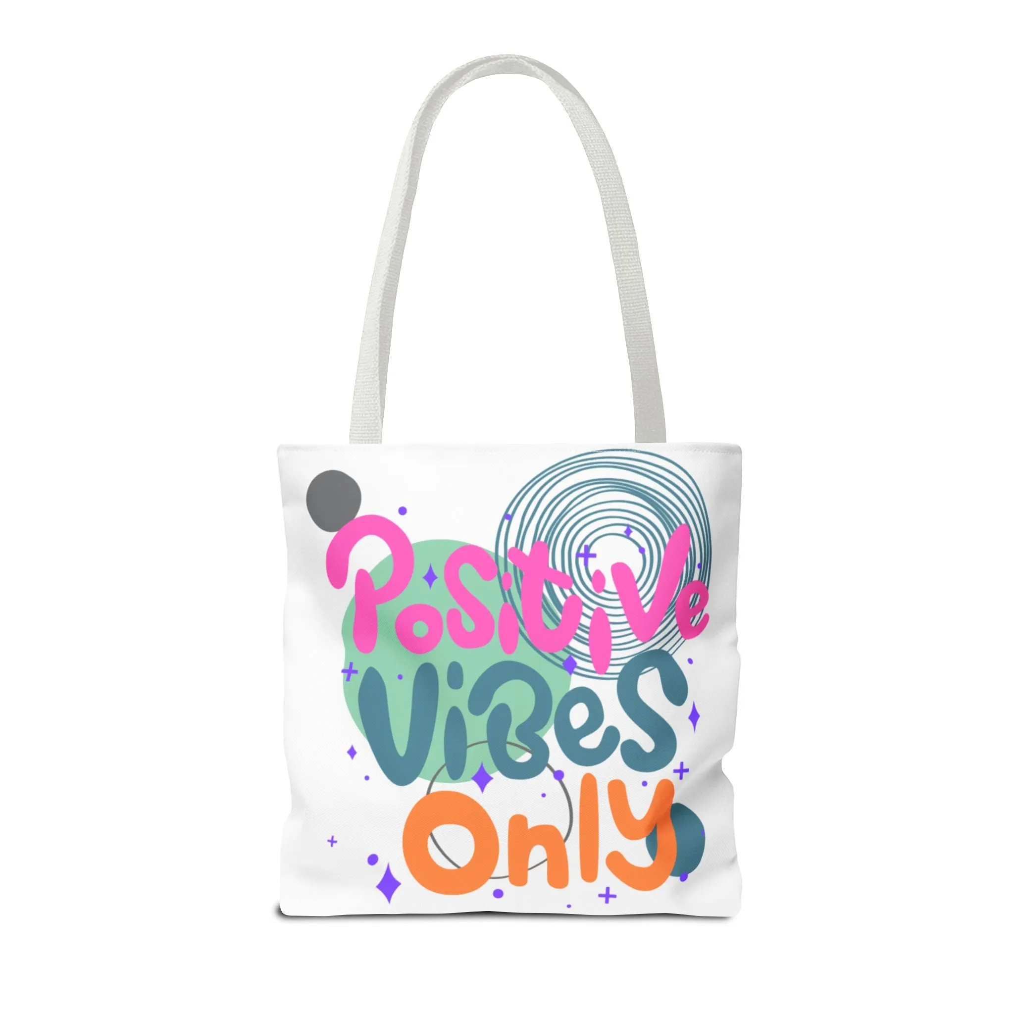 Tote Bag - Positive Vibes Only Whimsical Abstract Design