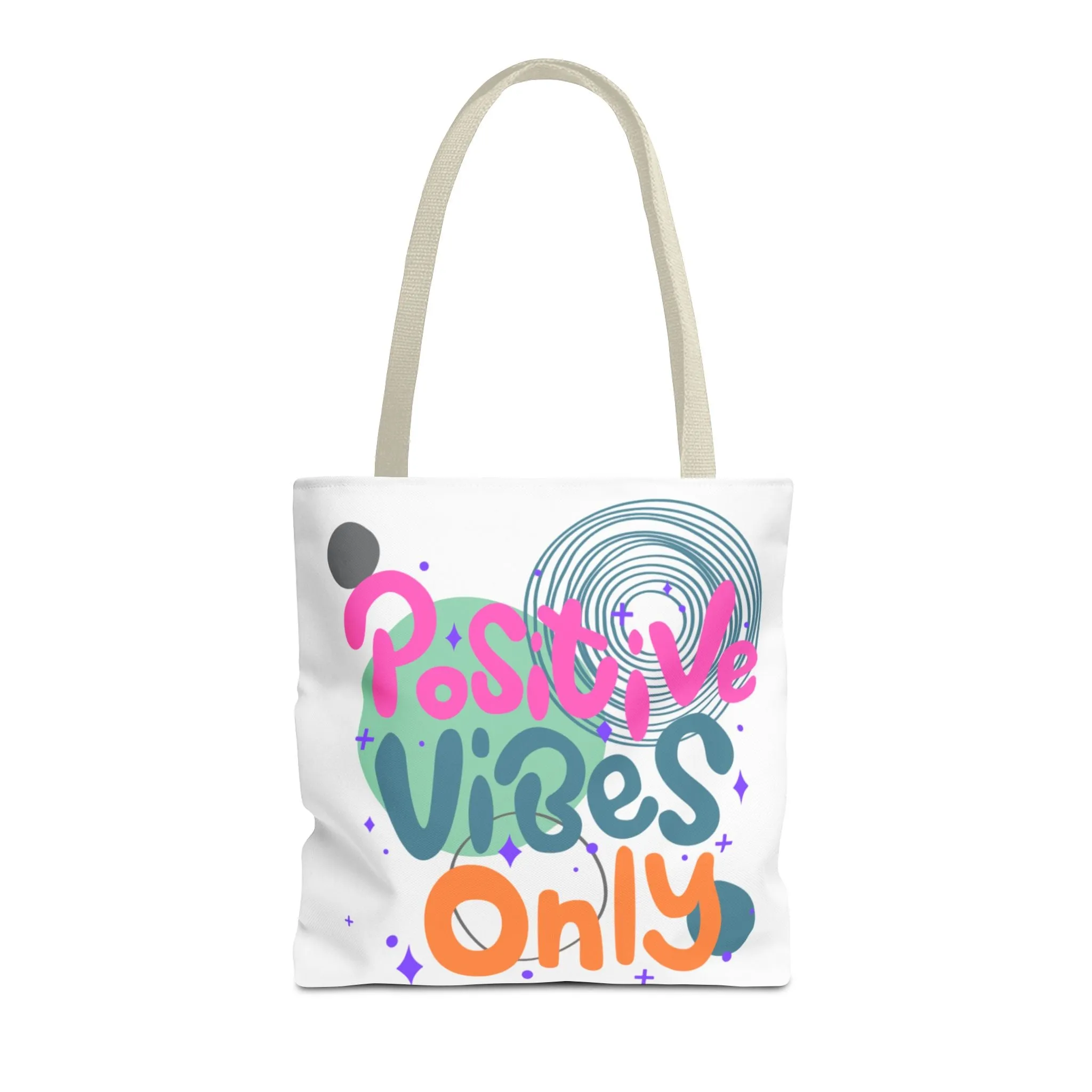 Tote Bag - Positive Vibes Only Whimsical Abstract Design