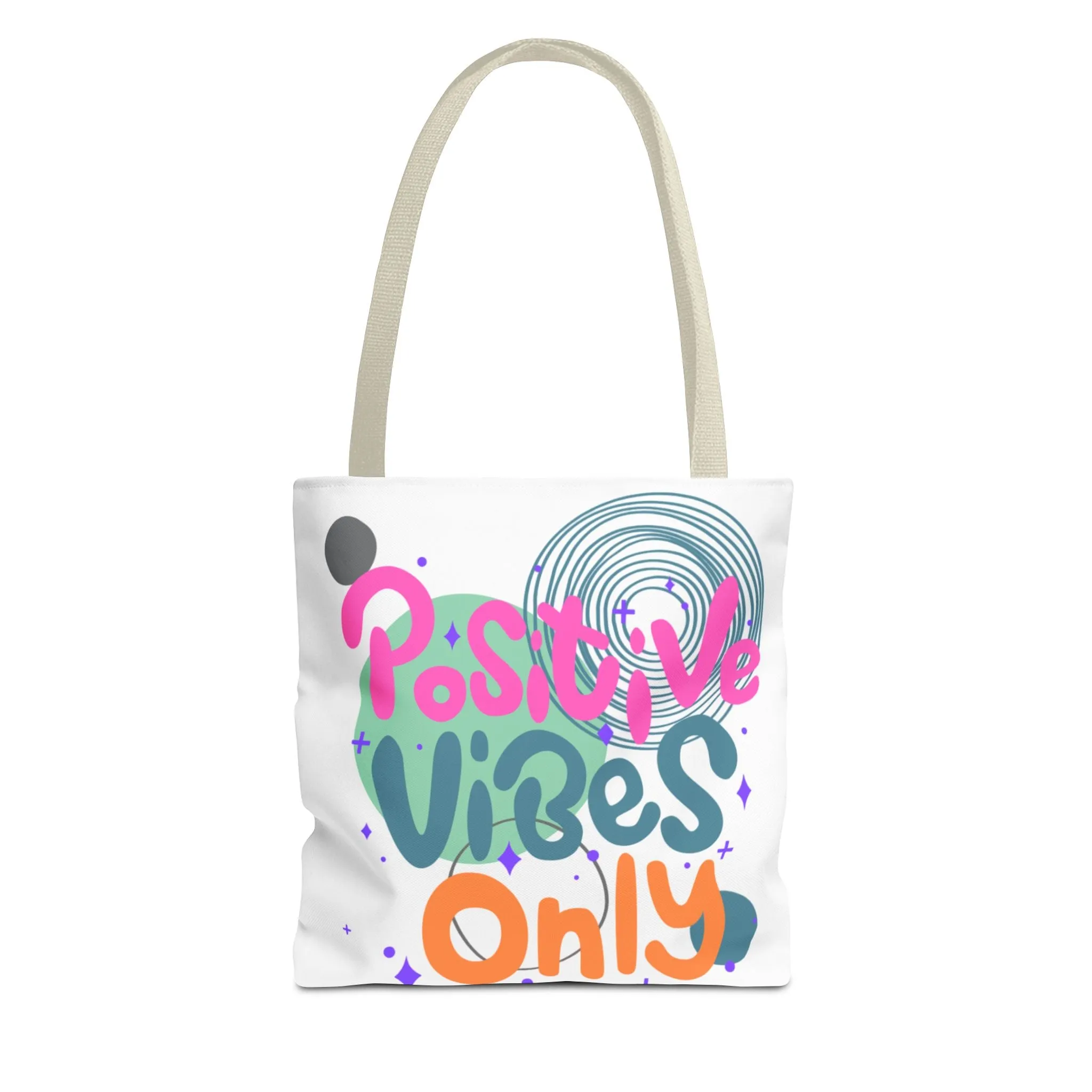 Tote Bag - Positive Vibes Only Whimsical Abstract Design