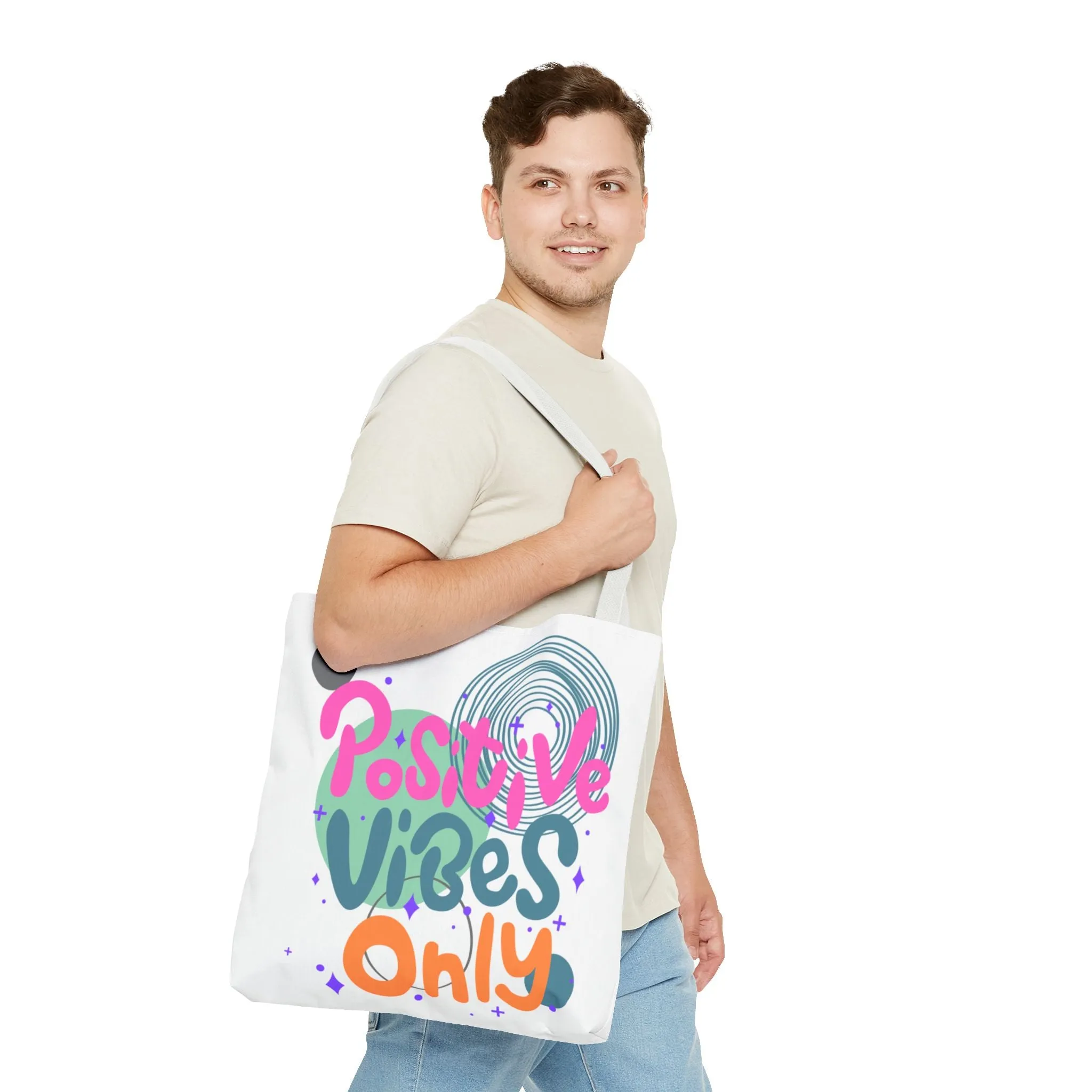 Tote Bag - Positive Vibes Only Whimsical Abstract Design