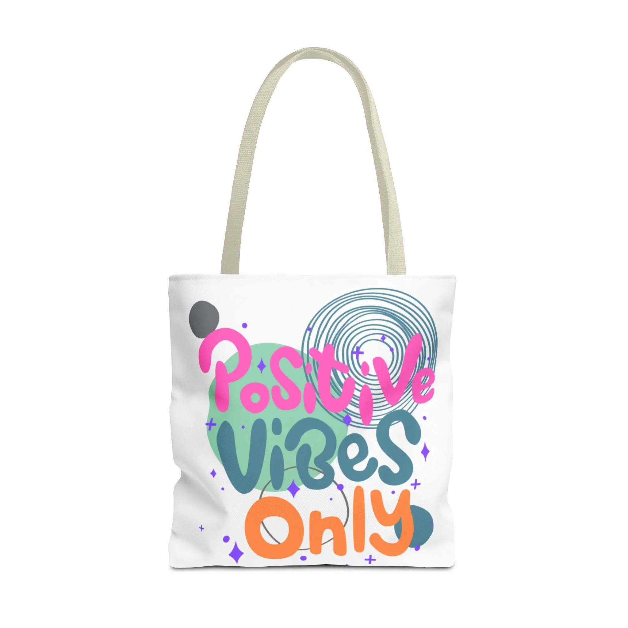 Tote Bag - Positive Vibes Only Whimsical Abstract Design