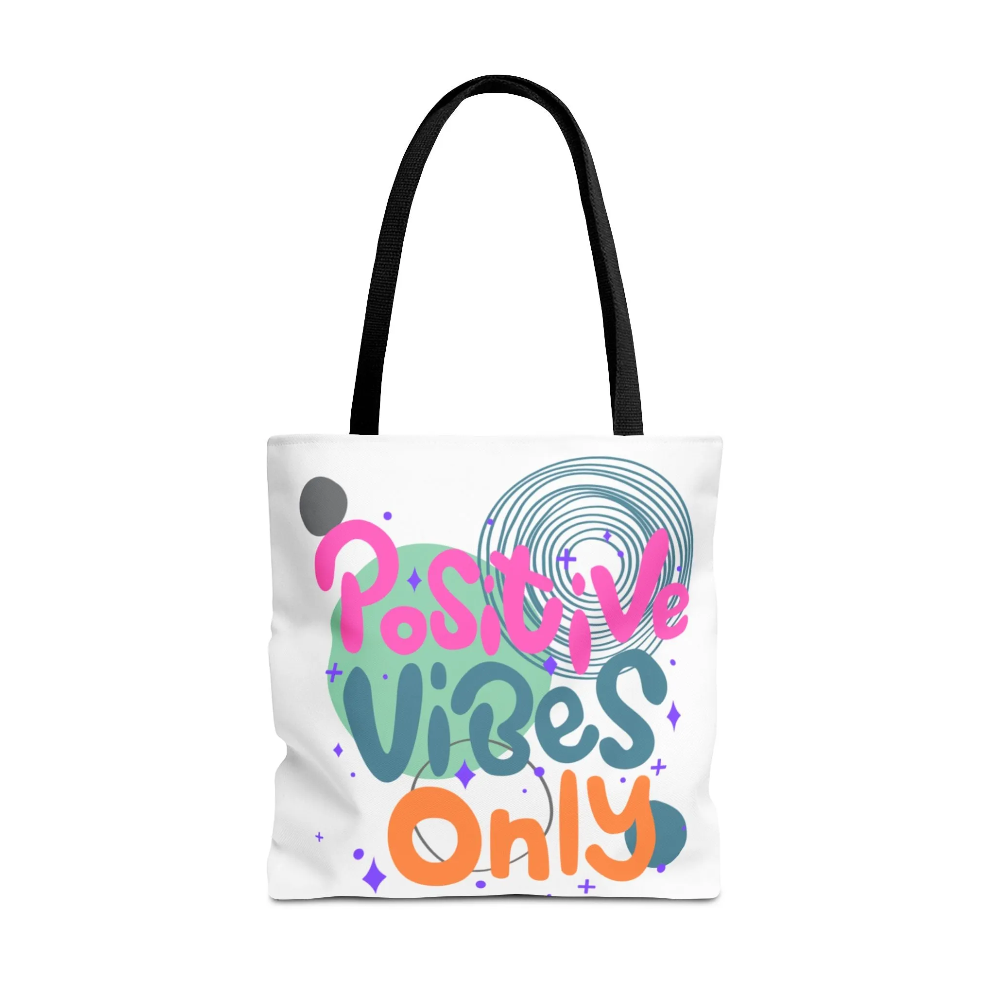 Tote Bag - Positive Vibes Only Whimsical Abstract Design