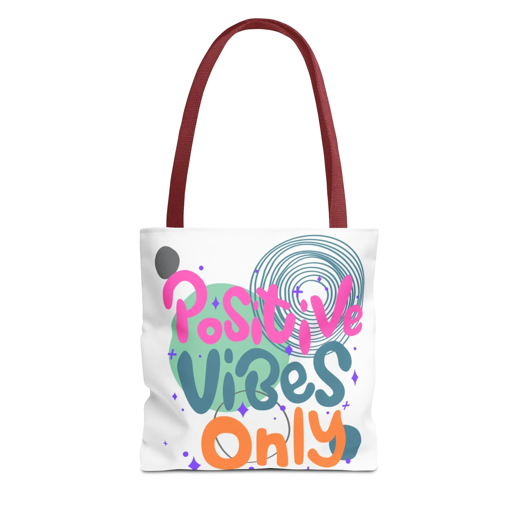 Tote Bag - Positive Vibes Only Whimsical Abstract Design