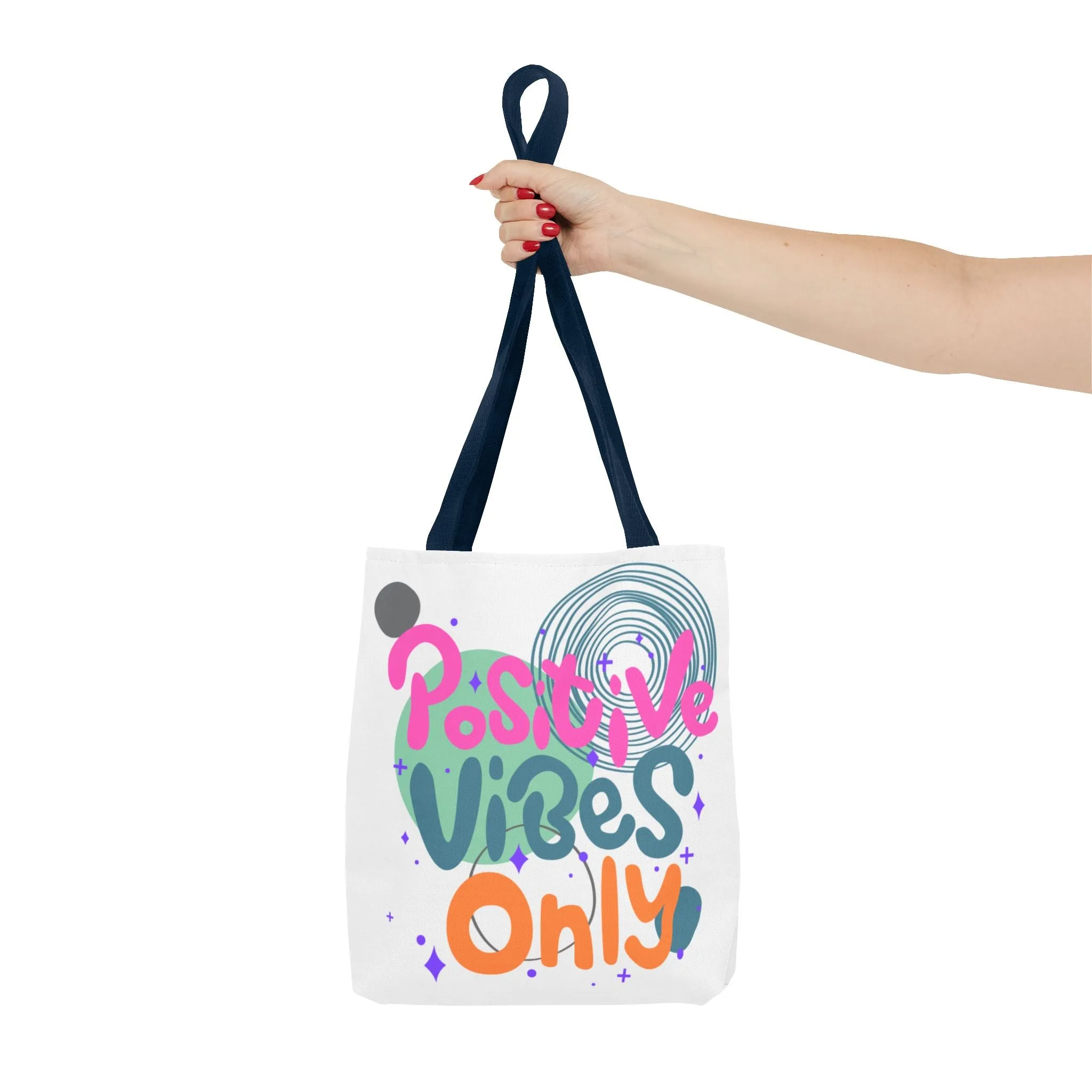 Tote Bag - Positive Vibes Only Whimsical Abstract Design