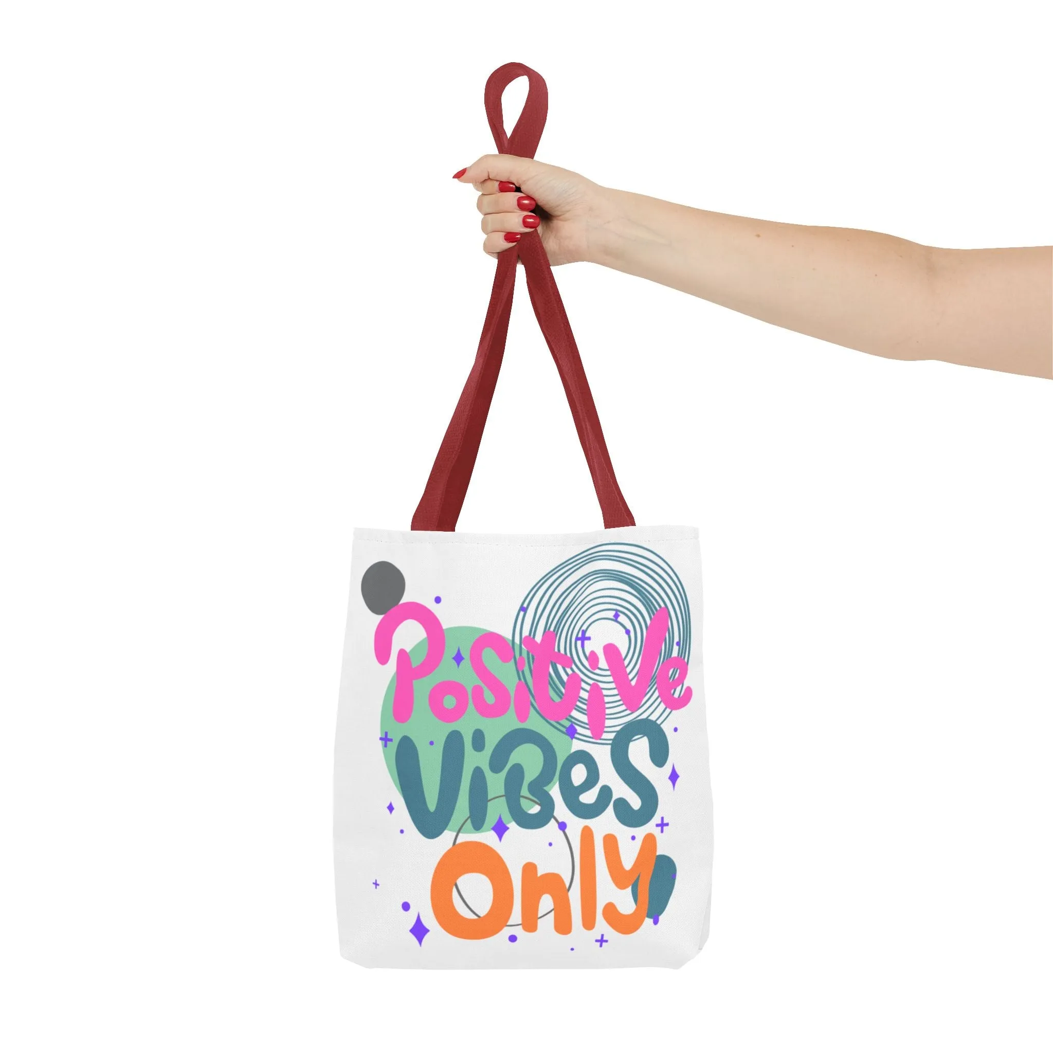 Tote Bag - Positive Vibes Only Whimsical Abstract Design