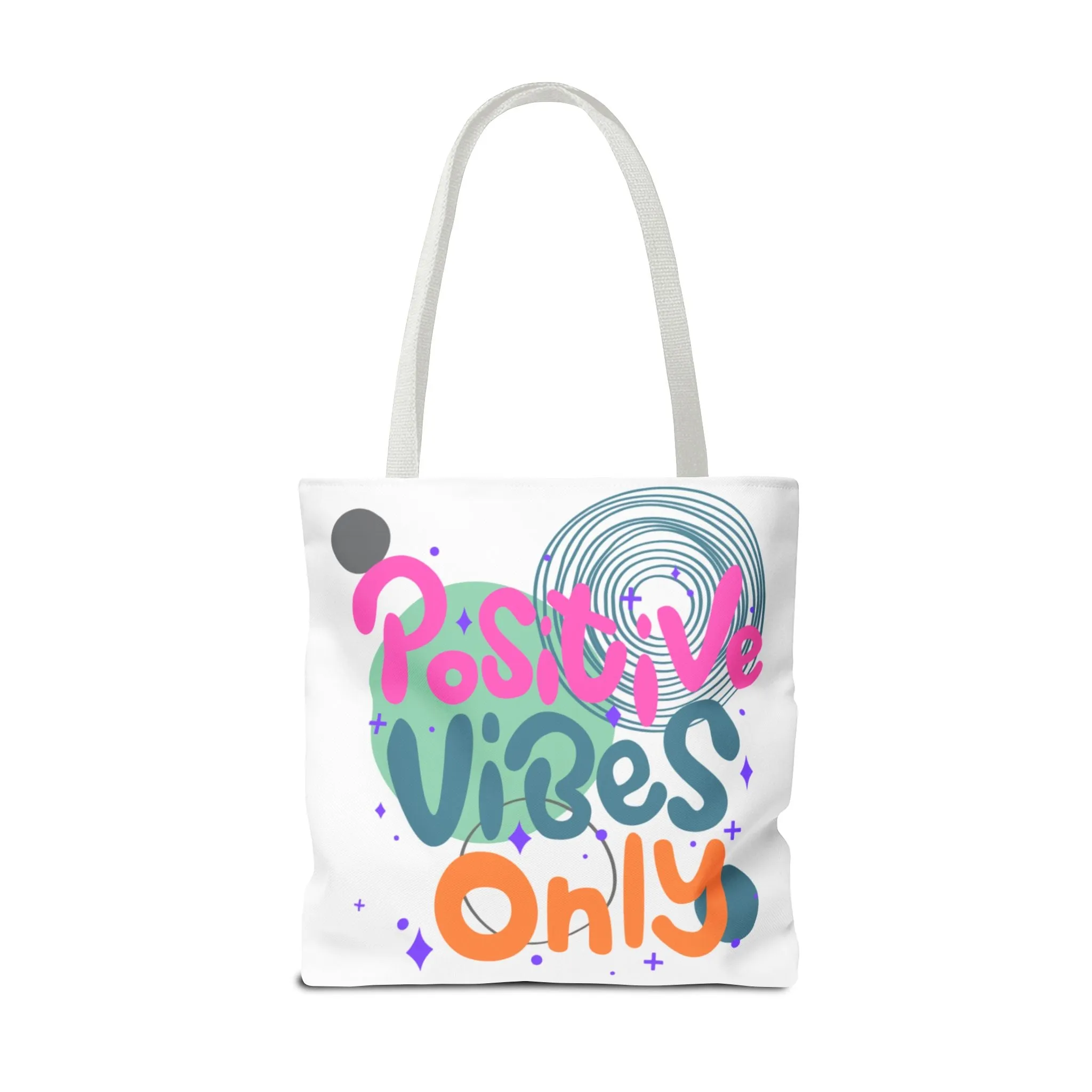 Tote Bag - Positive Vibes Only Whimsical Abstract Design