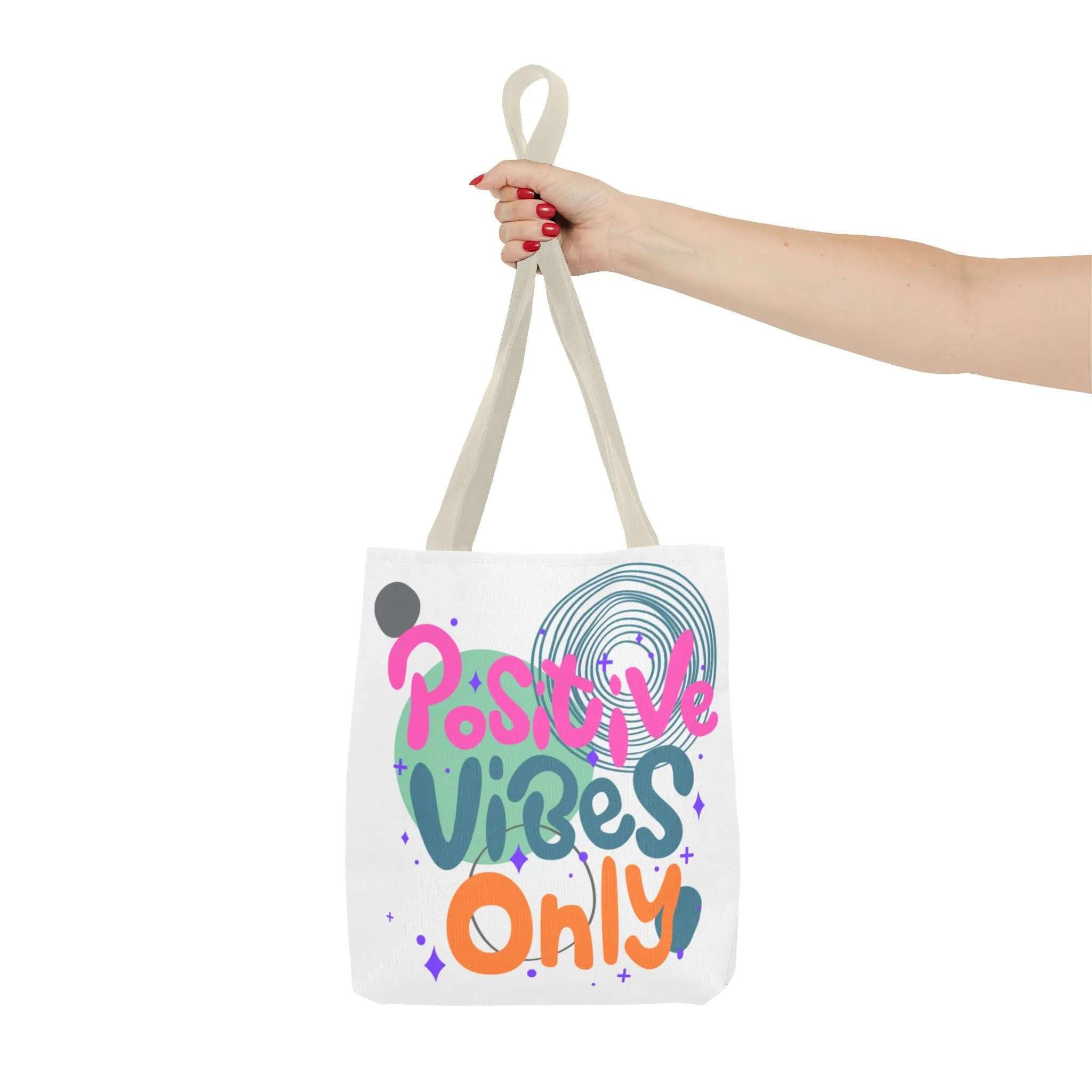 Tote Bag - Positive Vibes Only Whimsical Abstract Design