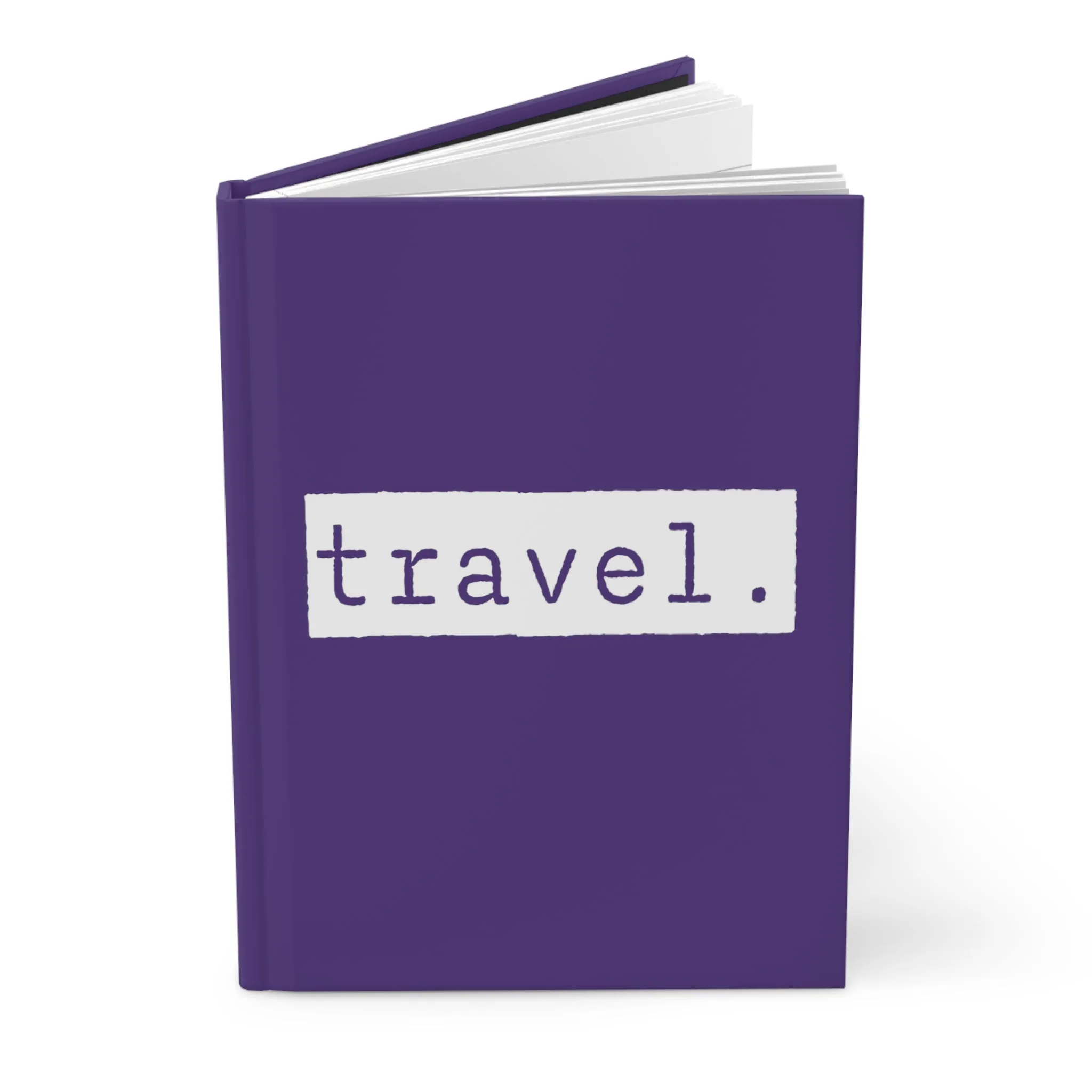 Travel Purple Matte Hardcover Journal | Trip Tracker Blank Book | Lined Notebook Diary Log