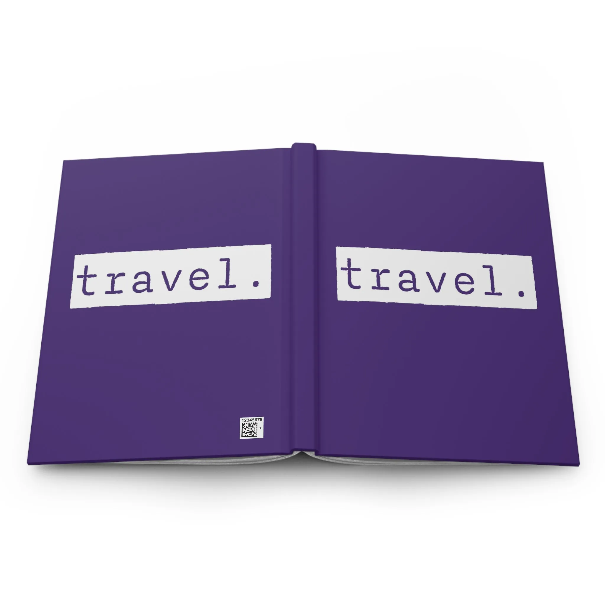 Travel Purple Matte Hardcover Journal | Trip Tracker Blank Book | Lined Notebook Diary Log