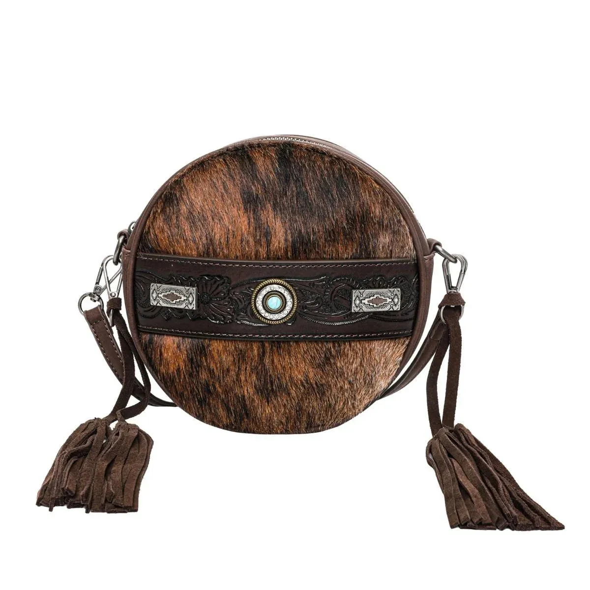 Trinity Ranch Hair On Cowhide Circle Crossbody