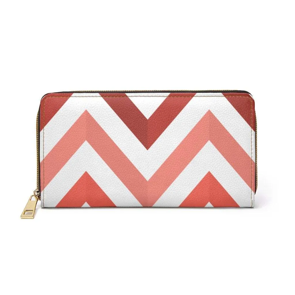 Uniquely You Womens Wallet - Zip Purse / White & Red Geometric