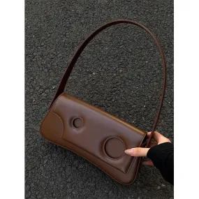 Uniwim Autumn Winter Fashion High Level Women Single Shoulder Bag Solid Hollow Out PU Leather Female Handbag Casual Simple Underarm Bag