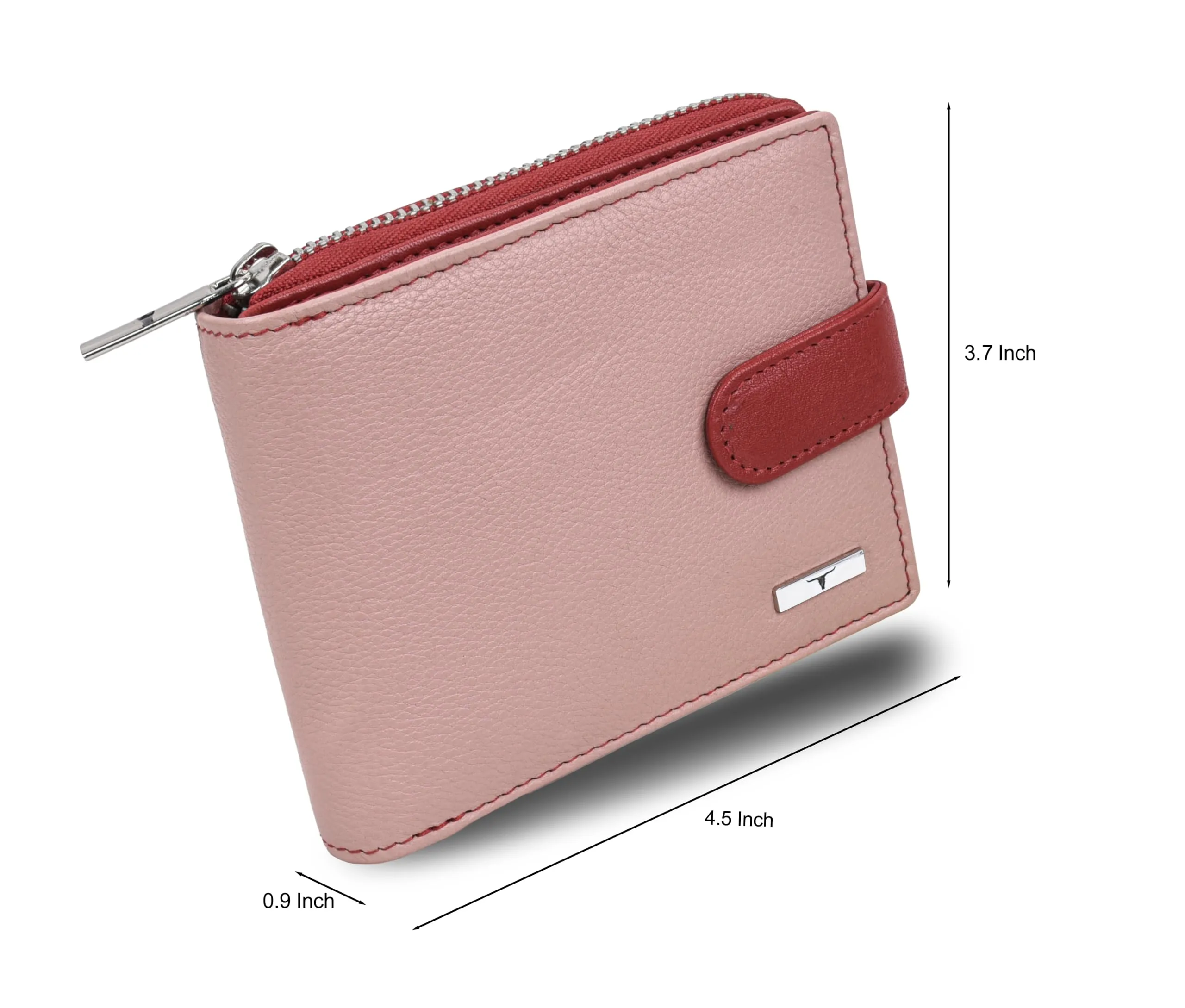 URBAN FOREST Luna Red/Pink Leather Wallet for Women