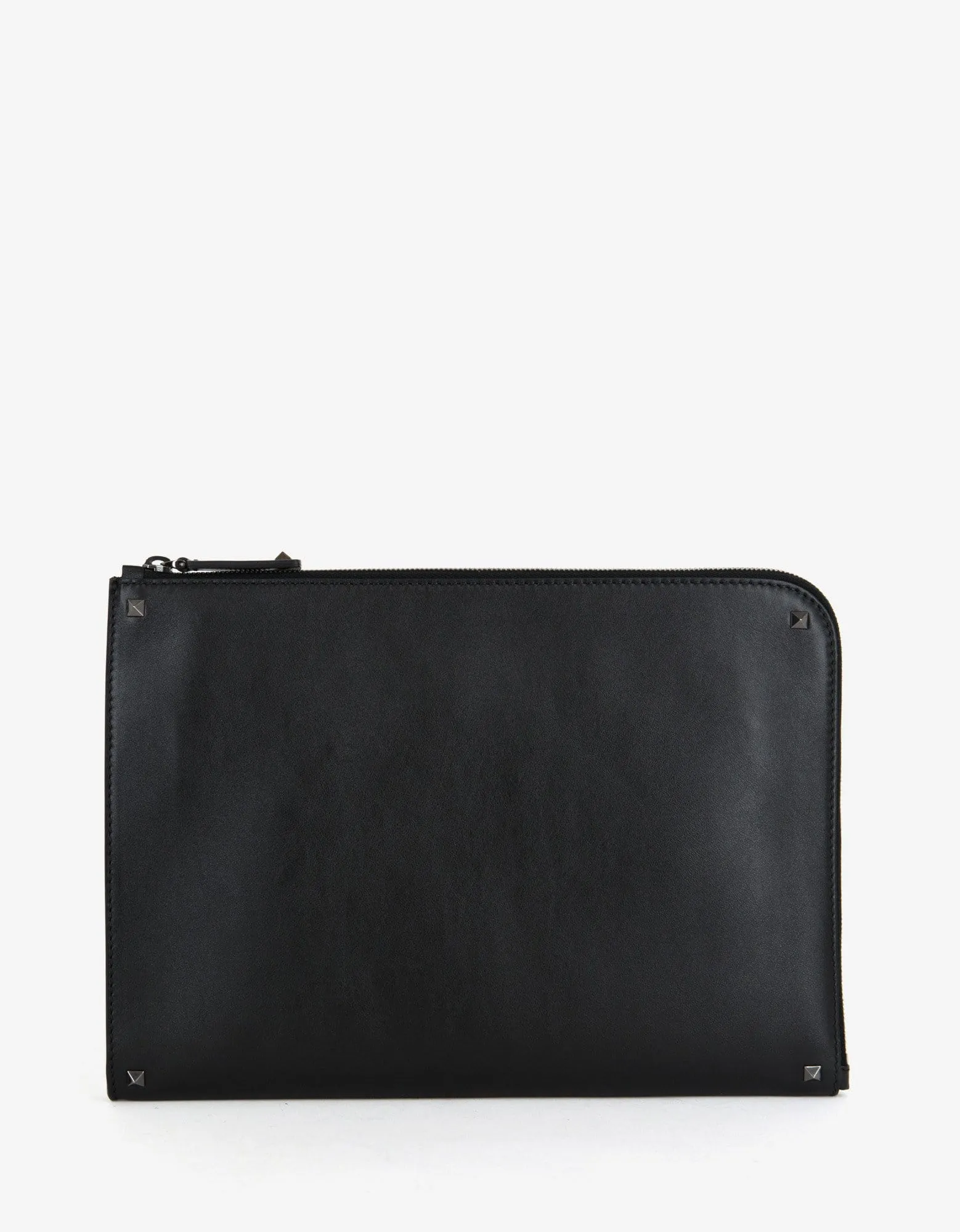 Valentino Garavani Black Leather Rockstud Document Holder