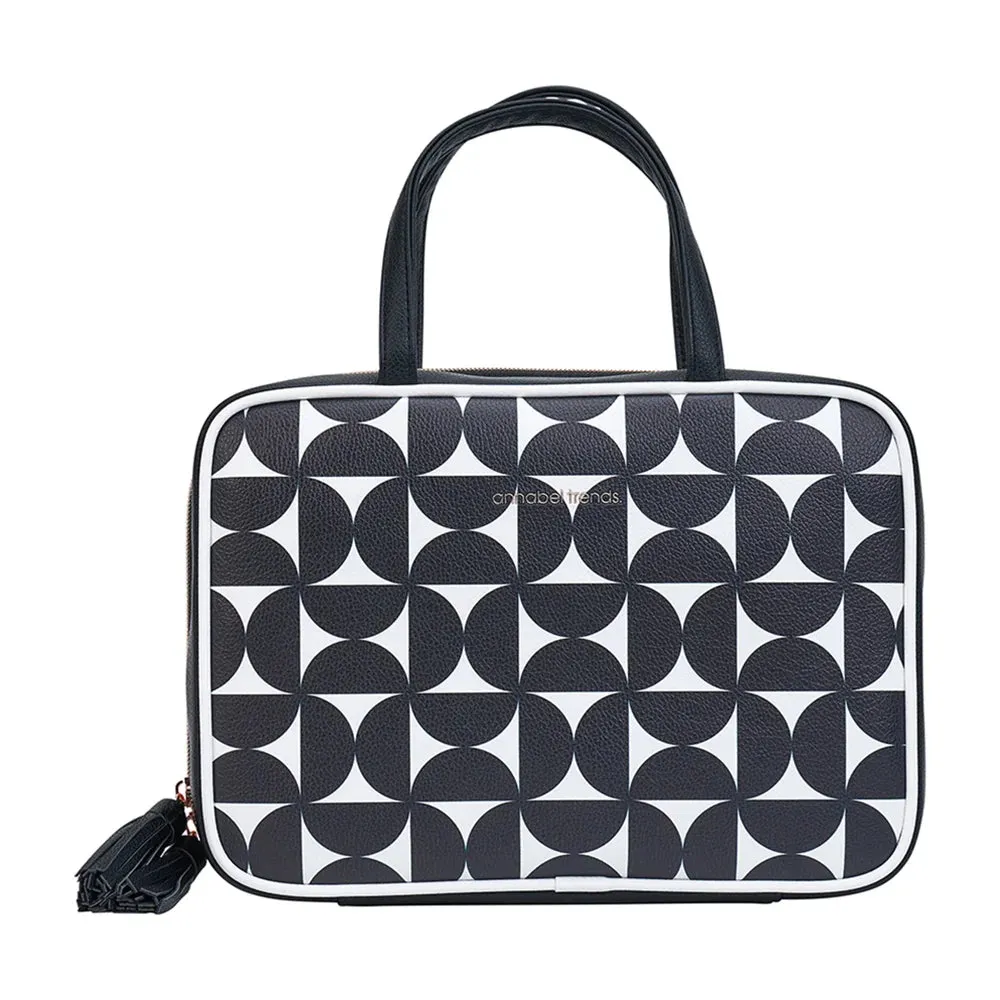 Vanity Toiletries Bag - Black/White Geometric