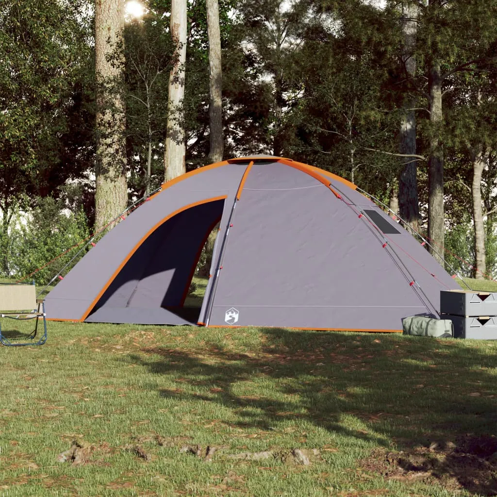 vidaXL Camping Tent 8-Person Orange Waterproof