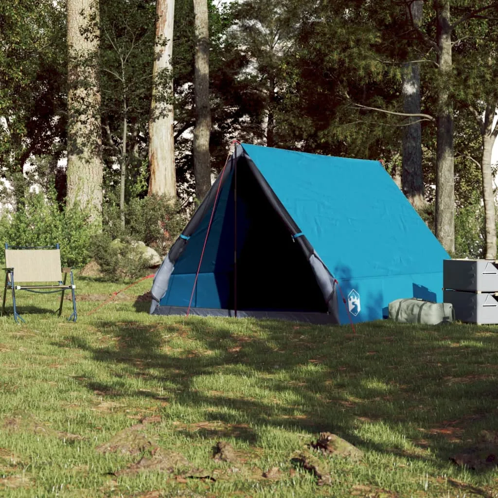 vidaXL Camping Tent A-Frame 2-Person Blue Waterproof