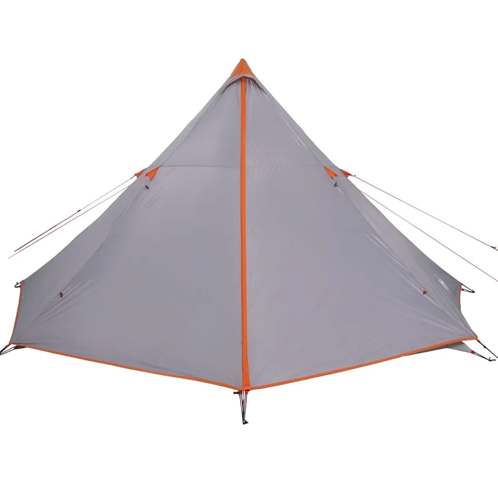 vidaXL Family Tent Tipi 8-Person Grey and Orange Waterproof