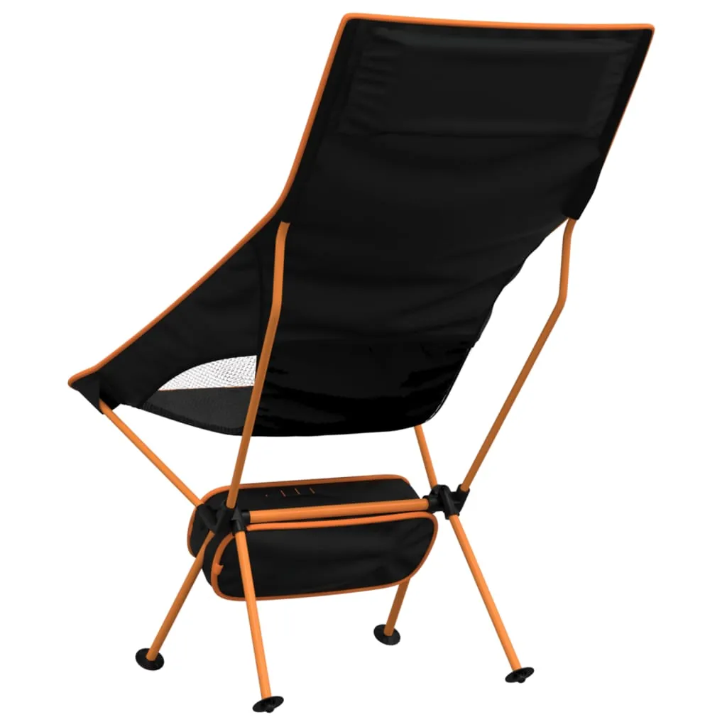 vidaXL Foldable Camping Chairs 2 pcs Black Oxford Fabric and Aluminium