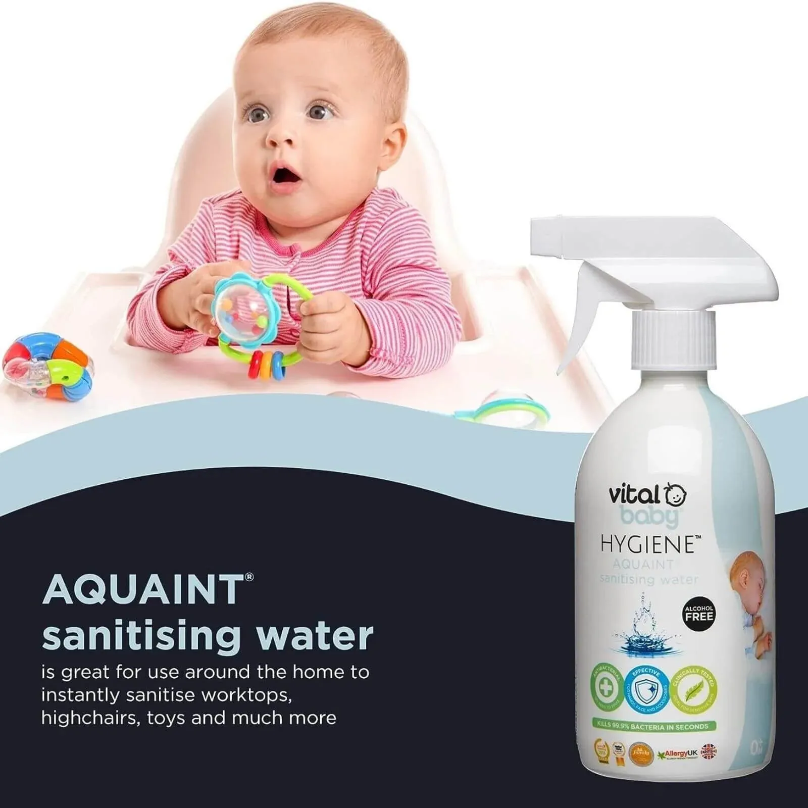 Vital Baby Hygiene Aquaint Sanitising Water 500ml