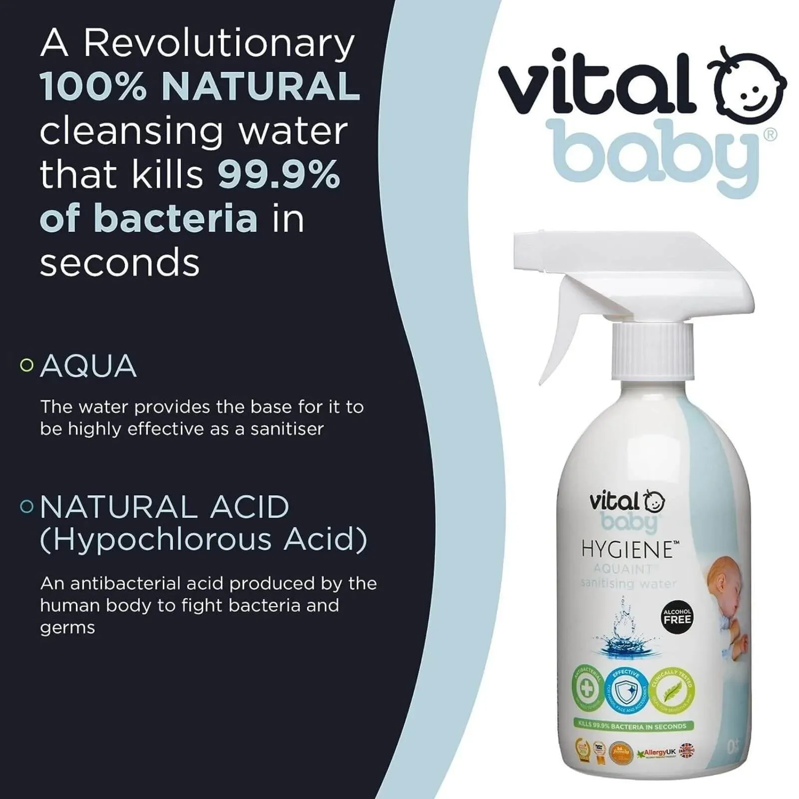 Vital Baby Hygiene Aquaint Sanitising Water 500ml