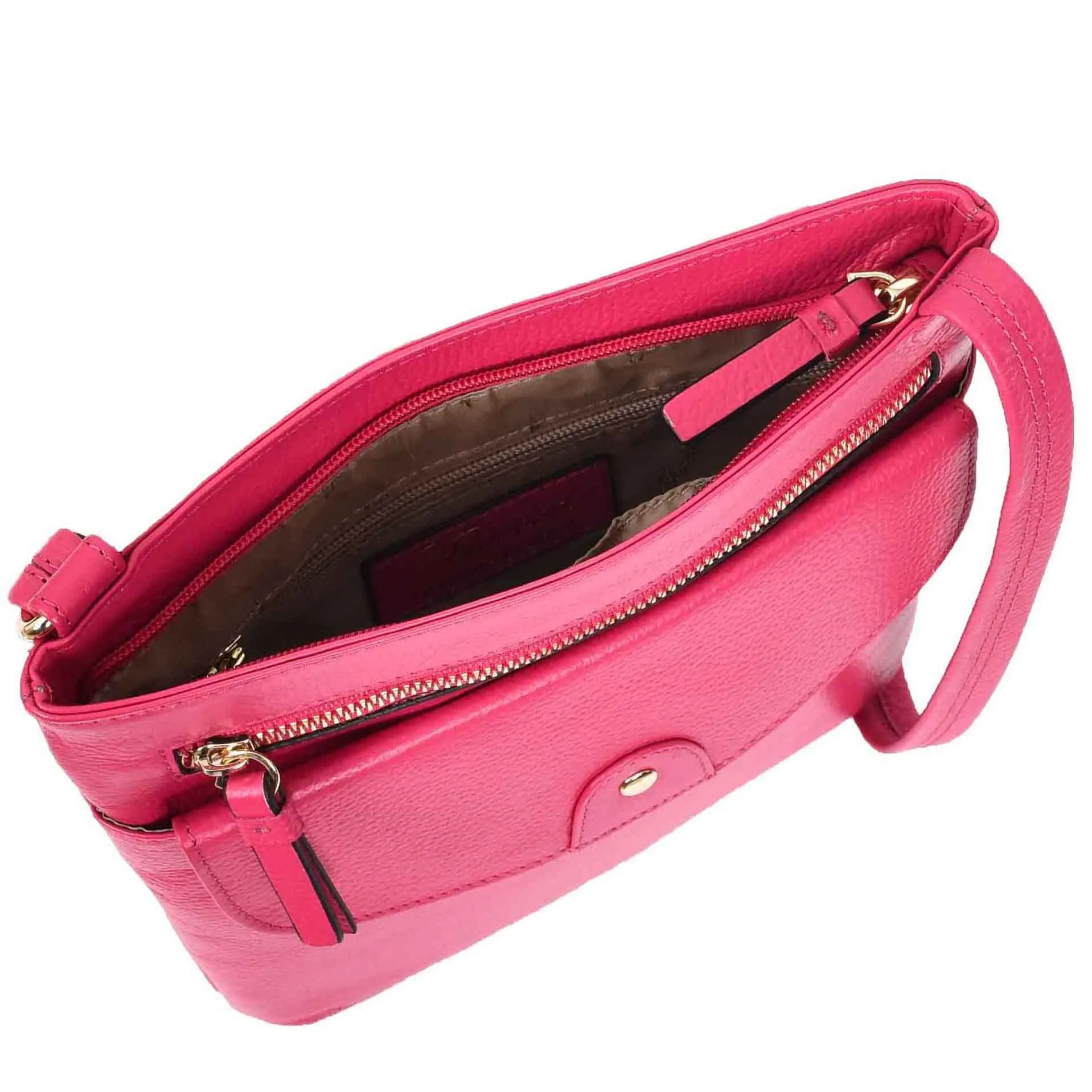 Womens Cross Body Sling Bag Leather Messenger HOL5 Pink