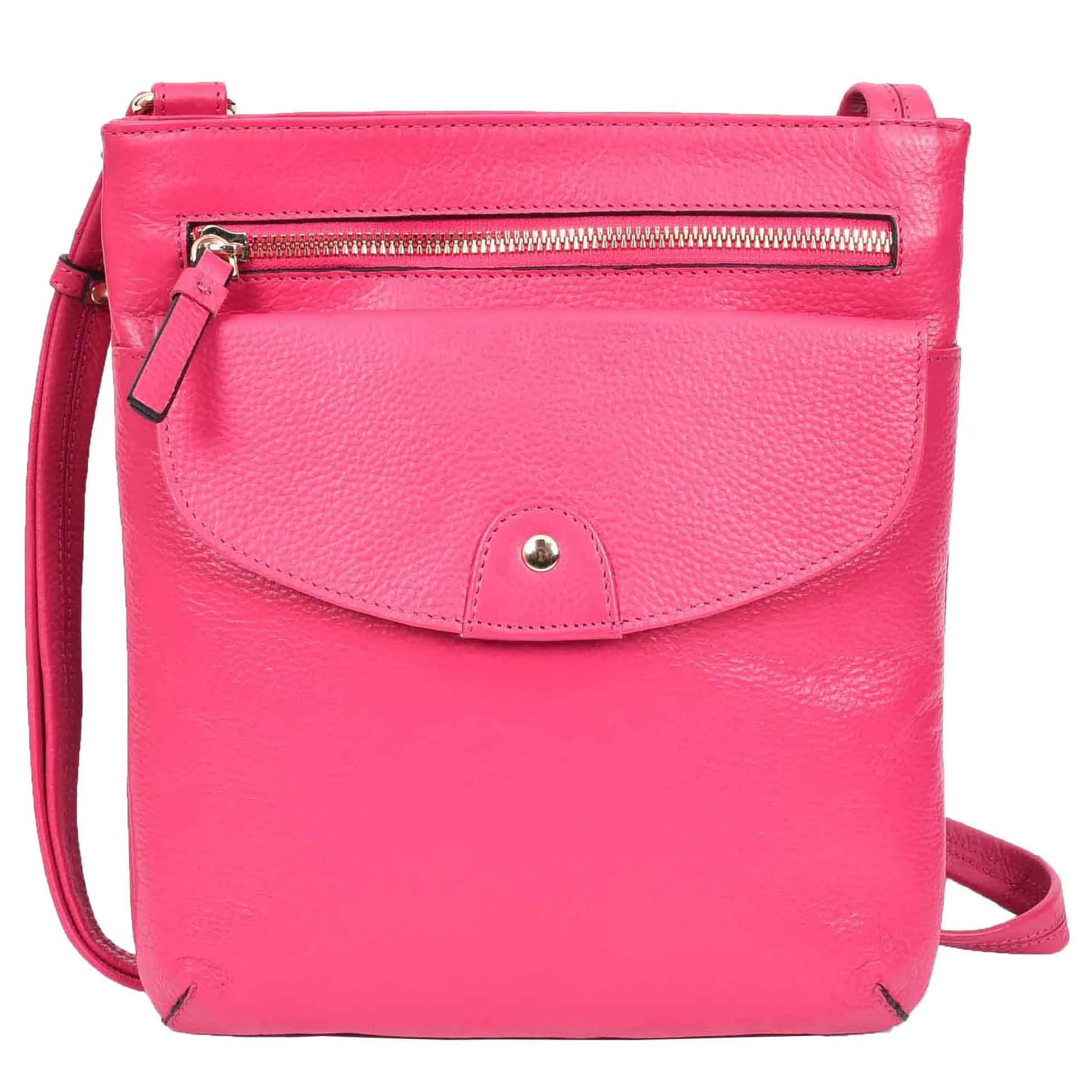 Womens Cross Body Sling Bag Leather Messenger HOL5 Pink