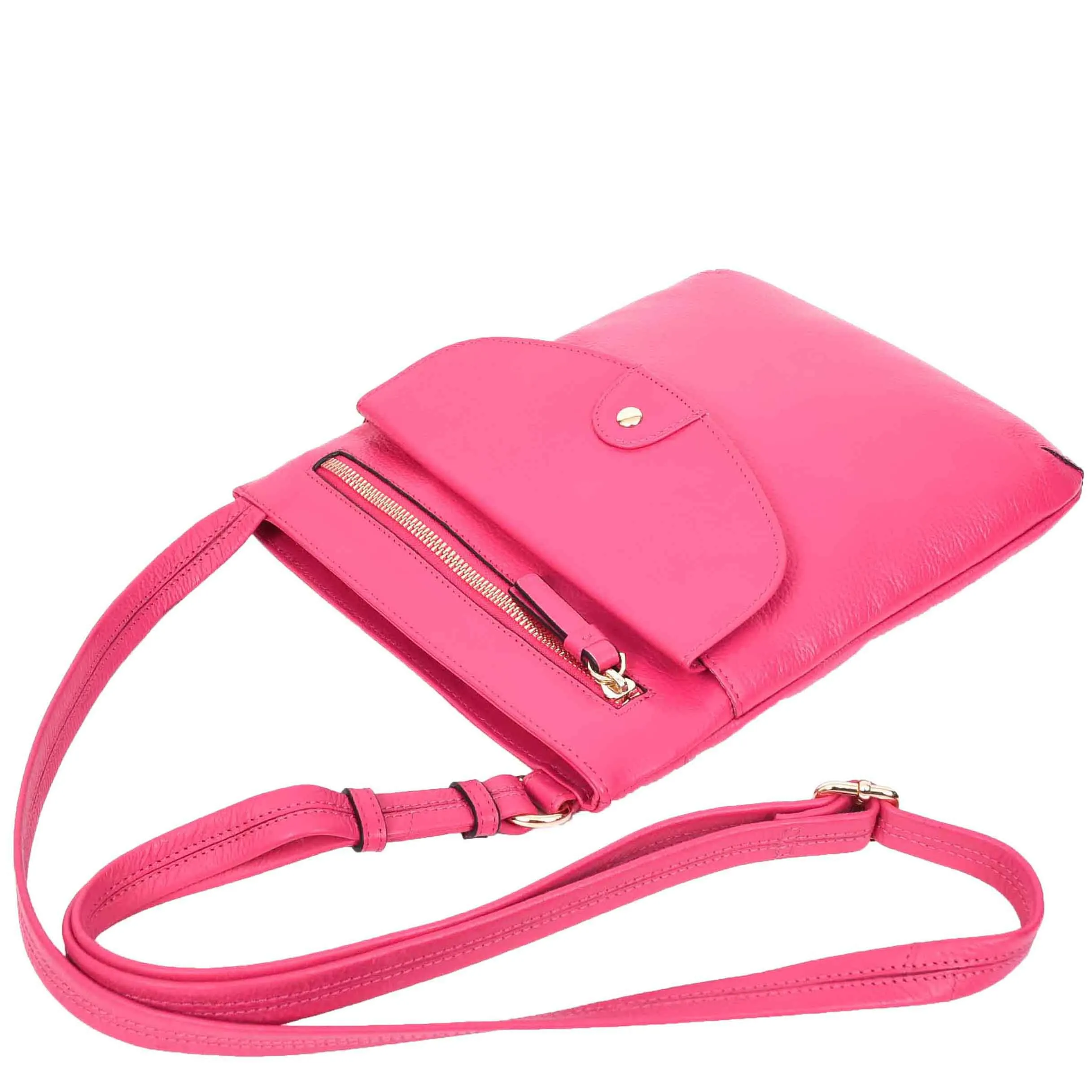 Womens Cross Body Sling Bag Leather Messenger HOL5 Pink