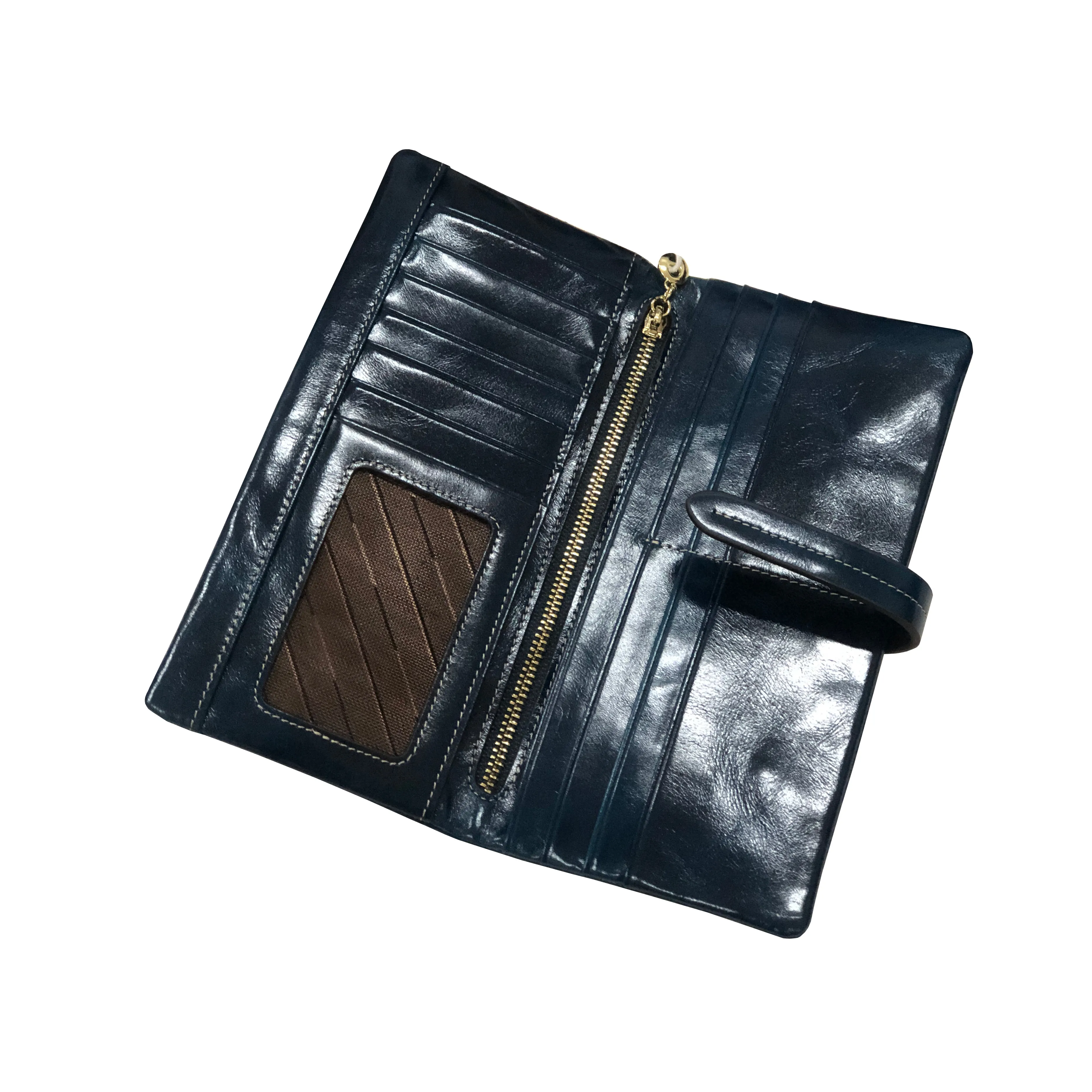 Women's waxed cowhide leather wallet/purse Prya design