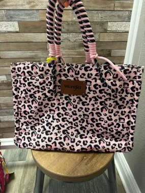 Wrangler Pink Leopard Print Tote Bag