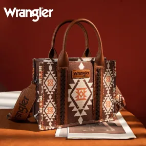 Wrangler Southwestern Print Small Canvas Tote/Crossbody - Coffee